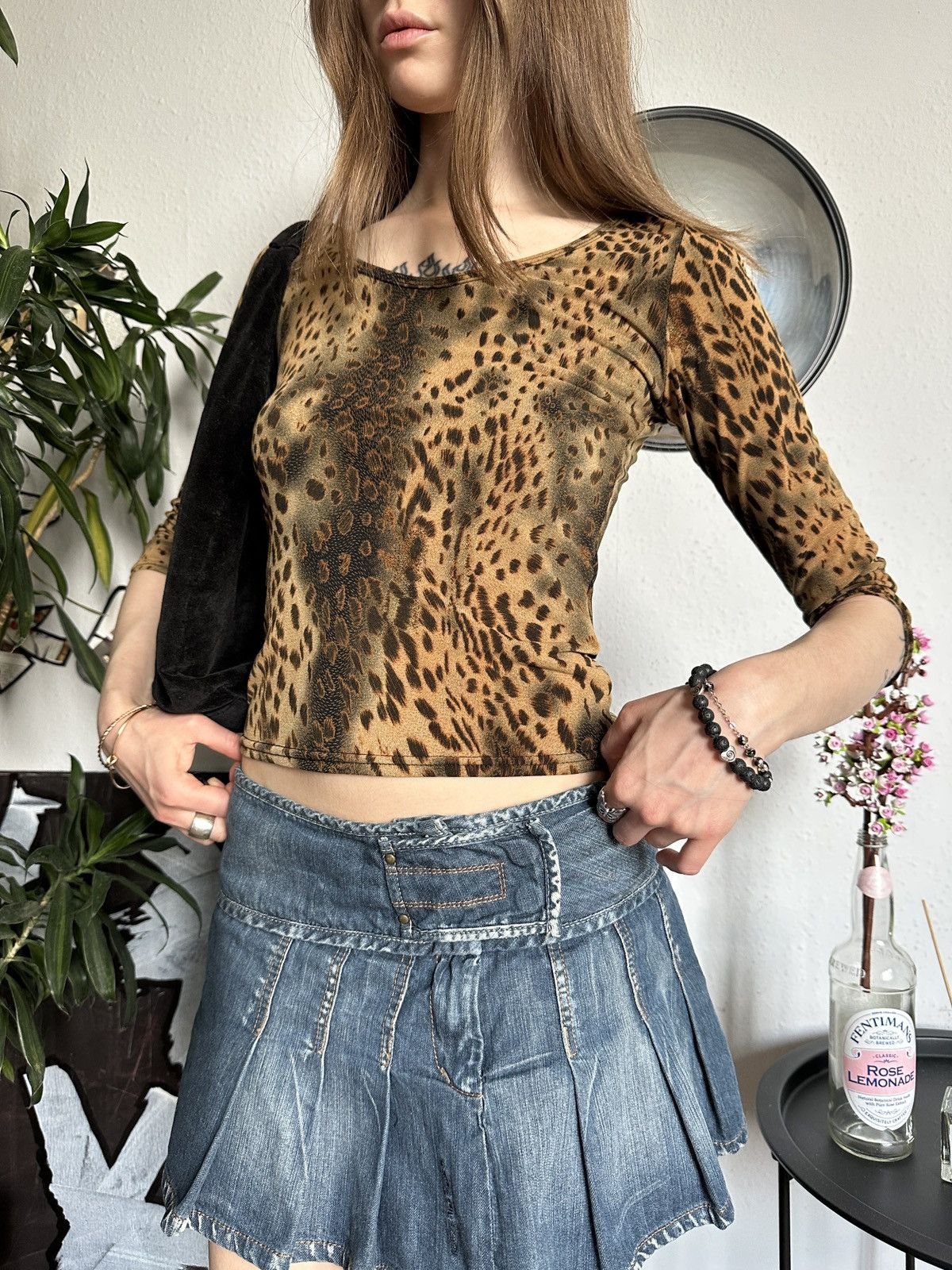 Vintage Vintage Slim Gorgeous Leopard Cheetah Print Top Y2K Size S / US 4 / IT 40 - 4 Thumbnail