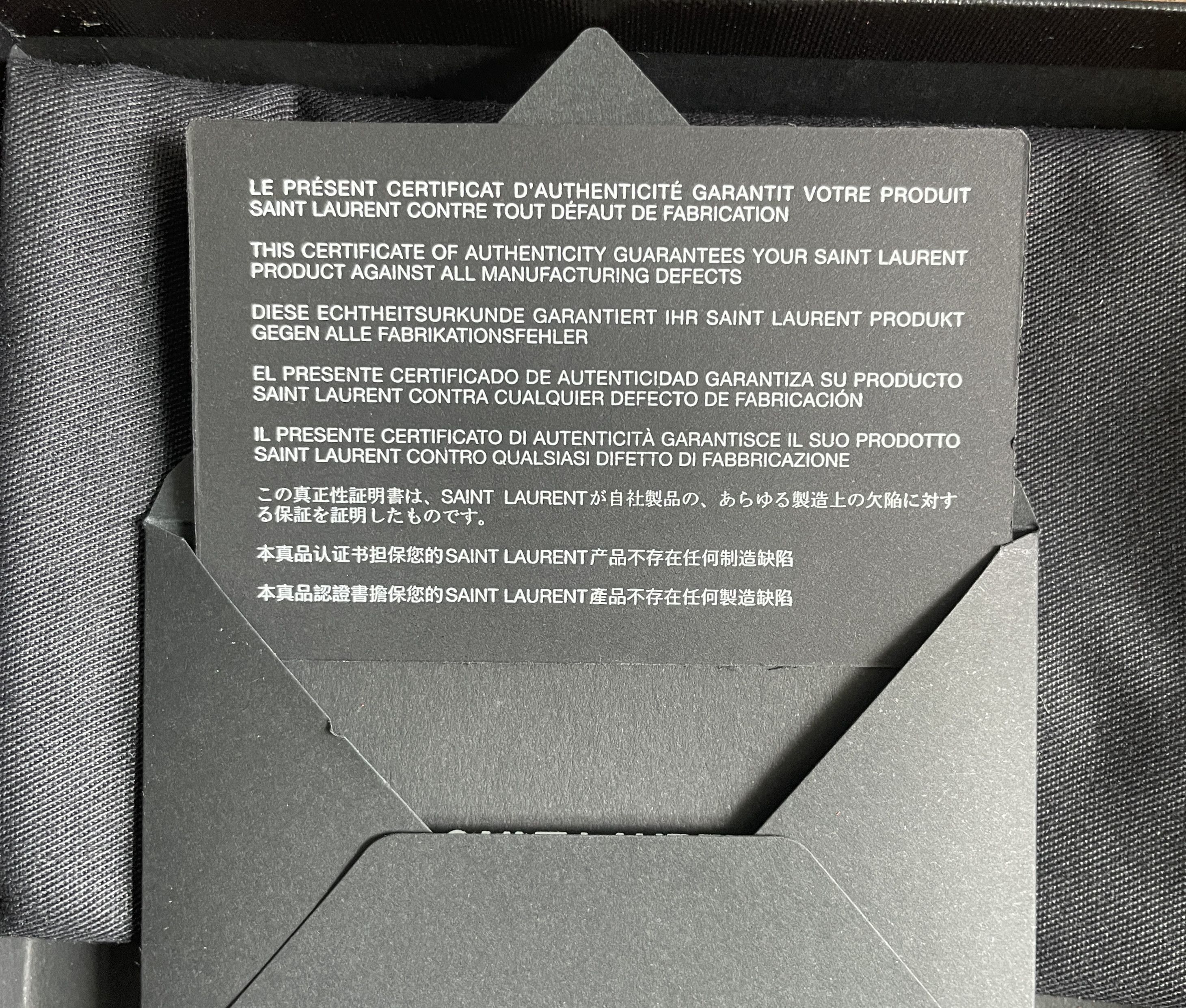 SAINT LAURENT Zipped Card Holder with Box Certificate