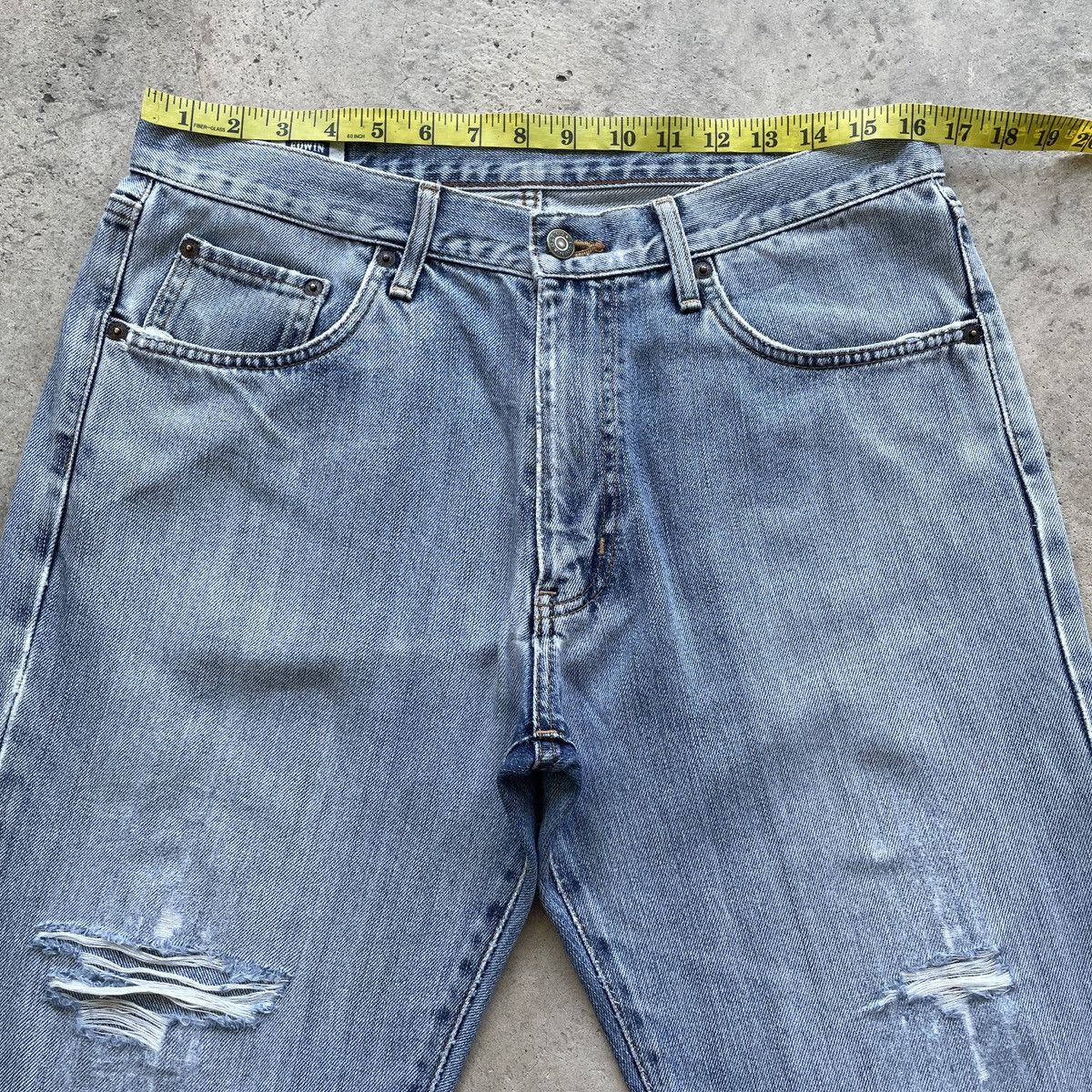 Edwin × Jean × Vintage Vintage Edwin 403 Faded Jeans Distressed Denim Pants W33 Size US 33 - 5 Thumbnail