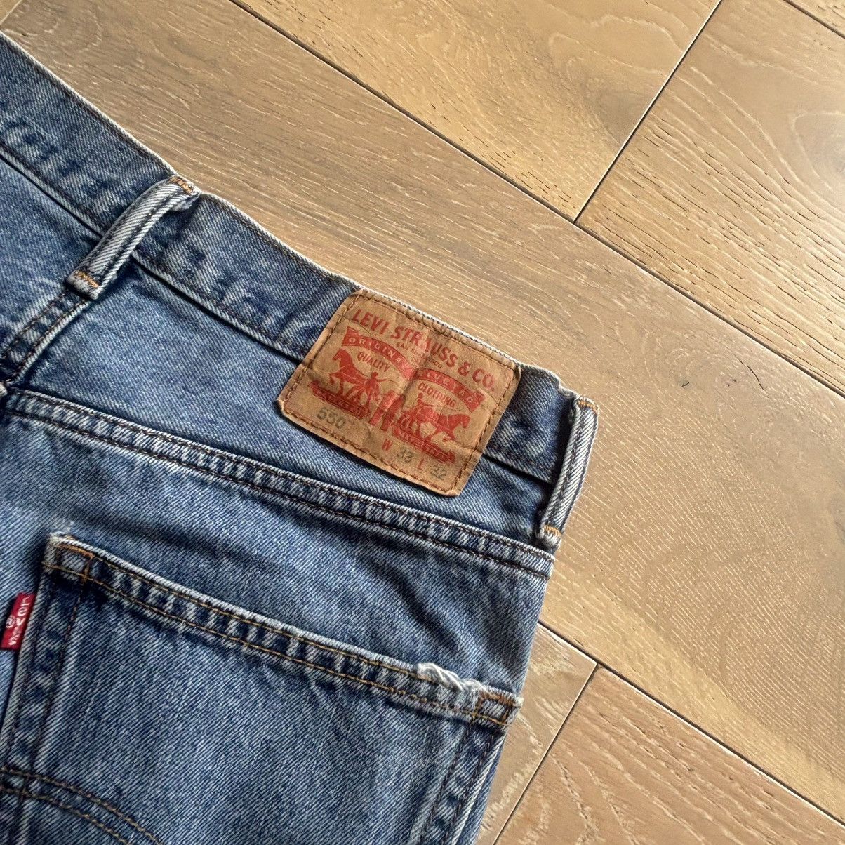 Vintage Custom Sashiko Patchwork Denim Jorts Distress Grunge Y2K Size US 32 / EU 48 - 4 Thumbnail