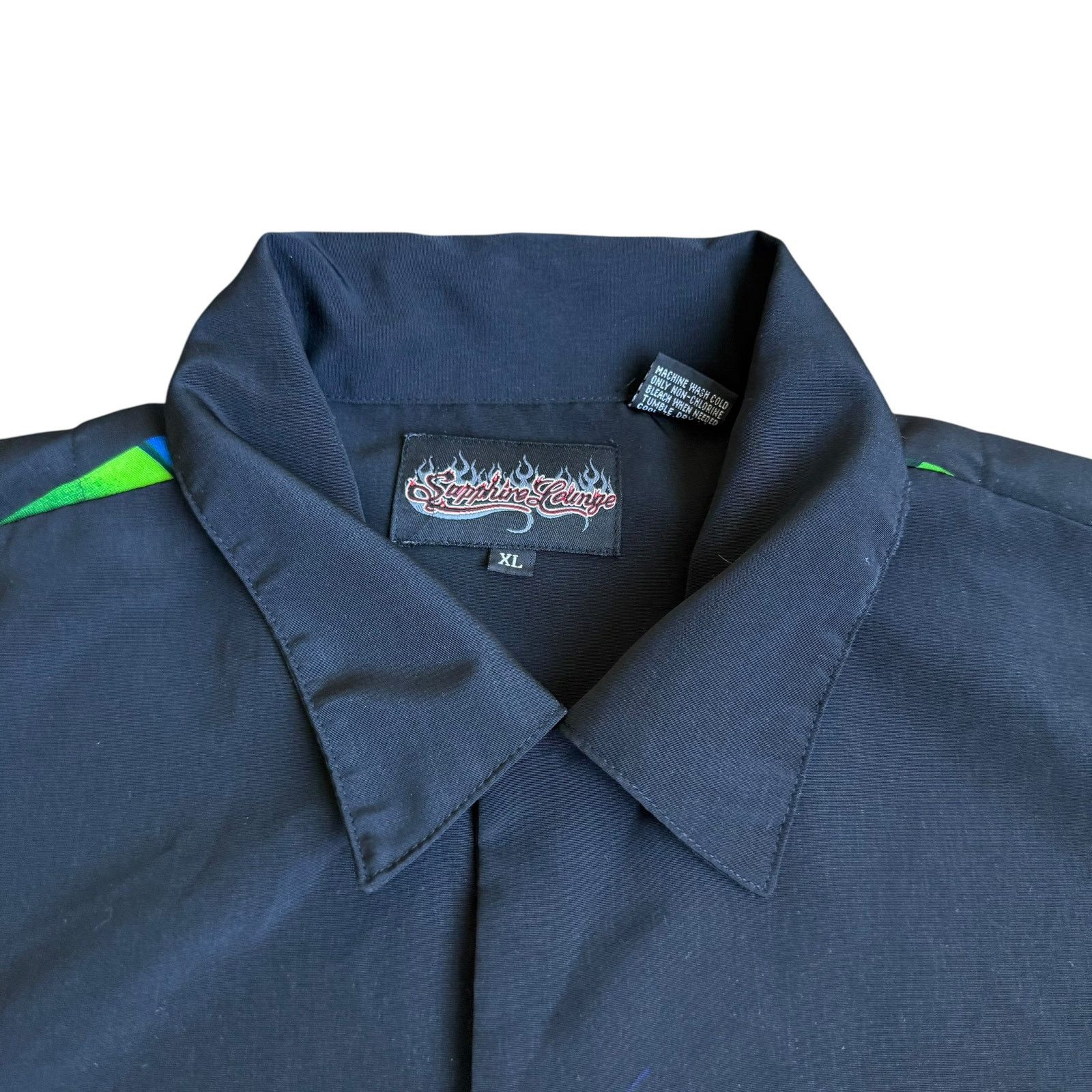 Vintage Sapphire Lounge y2k Skull Engine Flames Button Up Mens XL Size US XL / EU 56 / 4 - 3 Thumbnail