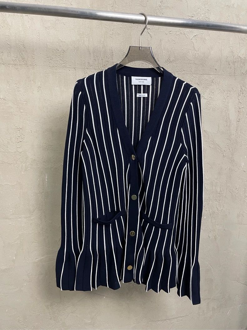 Thom Browne Thom browne Dark blue vertical striped cuff hem pleated des Size XS / US 0-2 / IT 36-38 - 1 Thumbnail