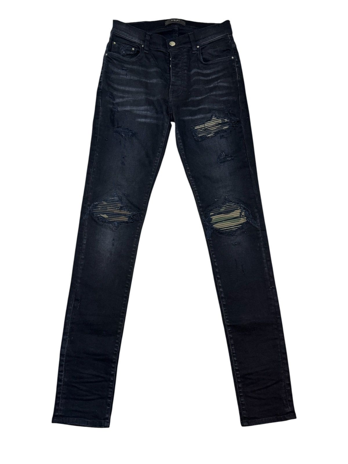 Amiri Amiri MX1 Yellow Dusty Brown Blue Denim Jeans Size 29 | Grailed