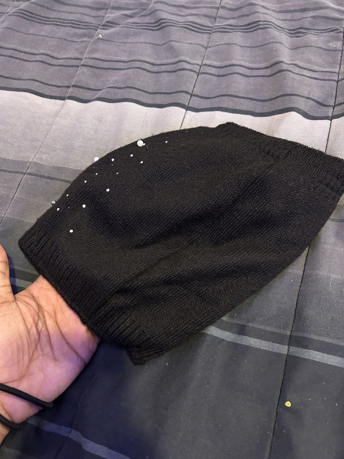 Japanese Brand Knitted Rhinestone Marble Beanie Size ONE SIZE - 6 Thumbnail