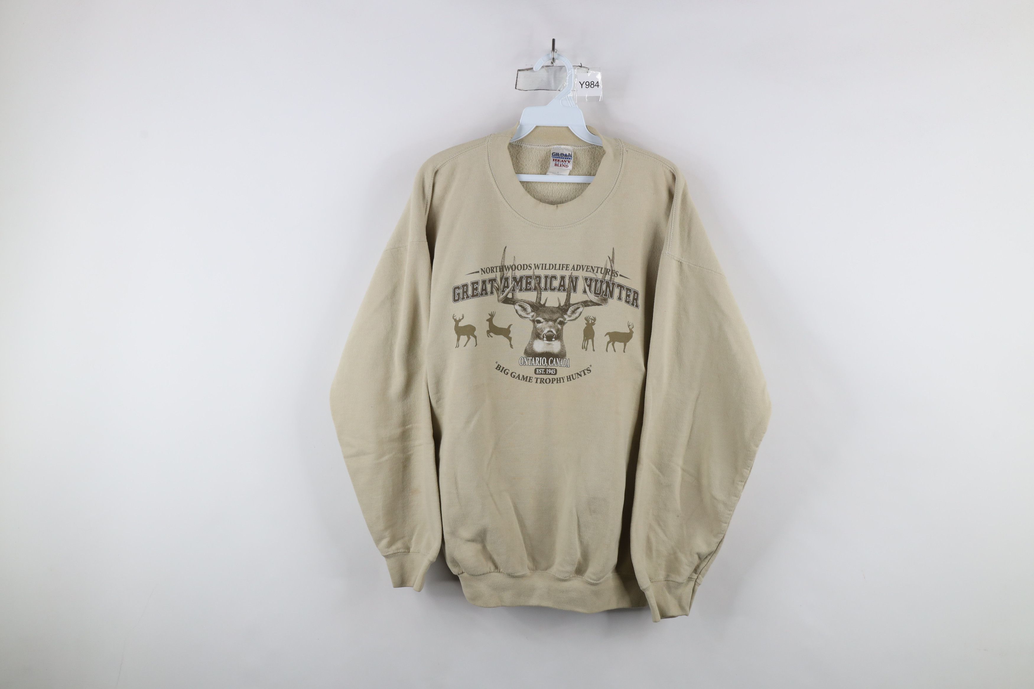 Vintage Vintage 90s Streetwear Great American Hunter Deer Sweatshirt Size US L / EU 52-54 / 3 - 1 Thumbnail