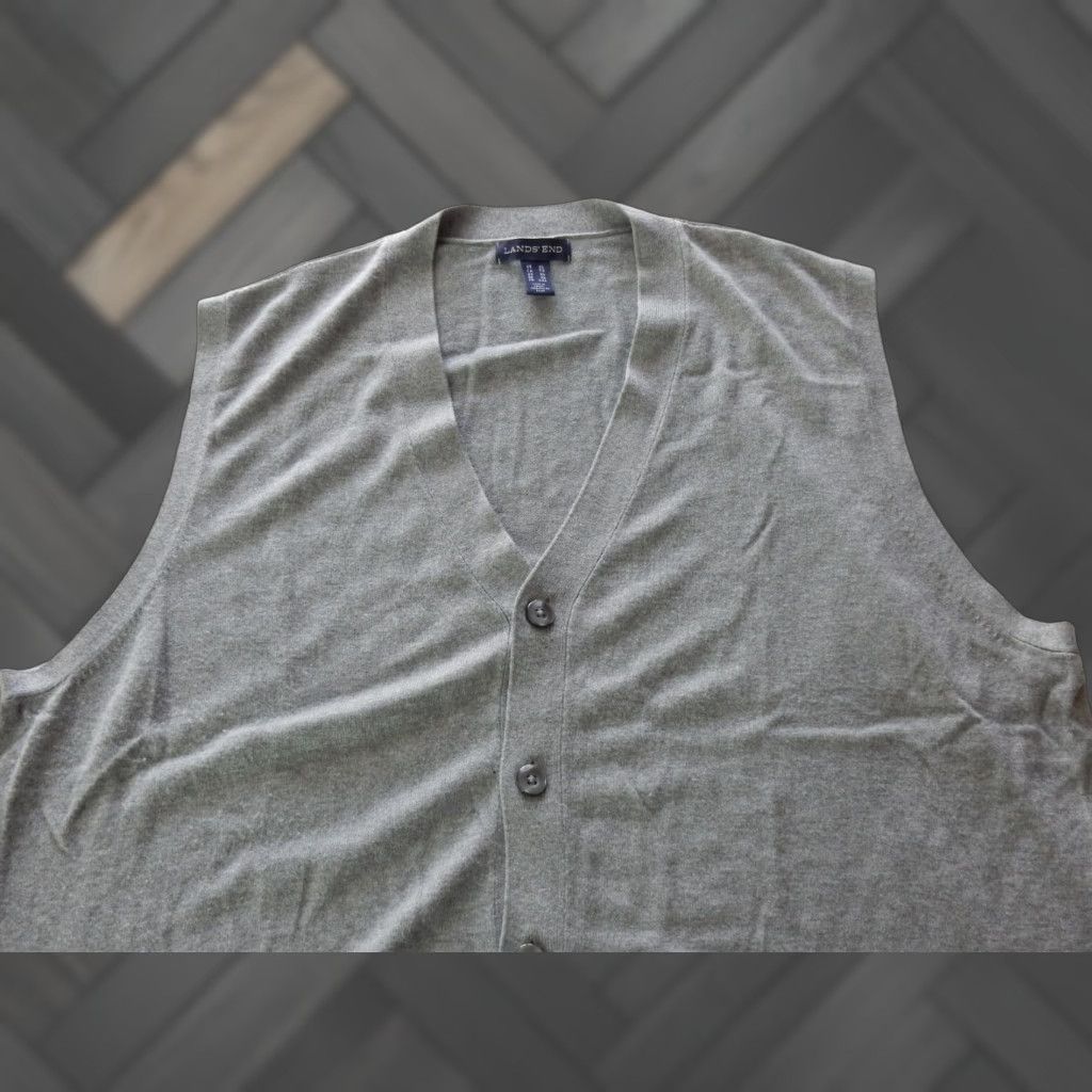 Lands' End Lands' End Men's Vest XL Gray Regular Excellent Condition Size US L / EU 52-54 / 3 - 1 Thumbnail