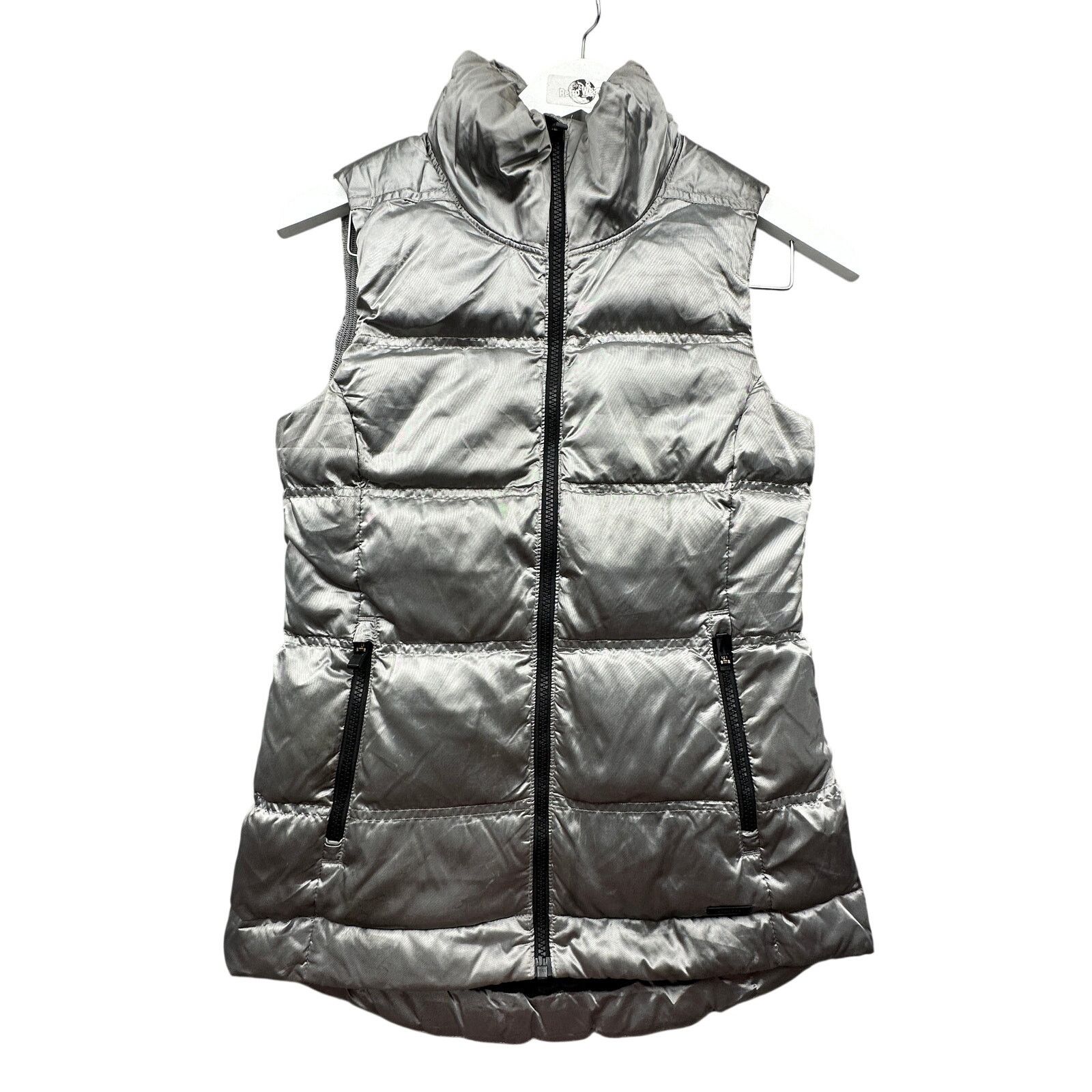 Athleta Athleta Silver Twill Goose Down Vest Jacket Womens XXS Size XXS / US 00 / IT 34 - 1 Thumbnail