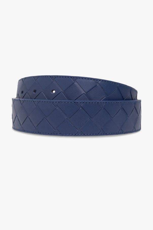 Bottega Veneta o1bcso1str0824 Size : 105 / Intrecciato Belt in Blue Size 40 - 3 Thumbnail