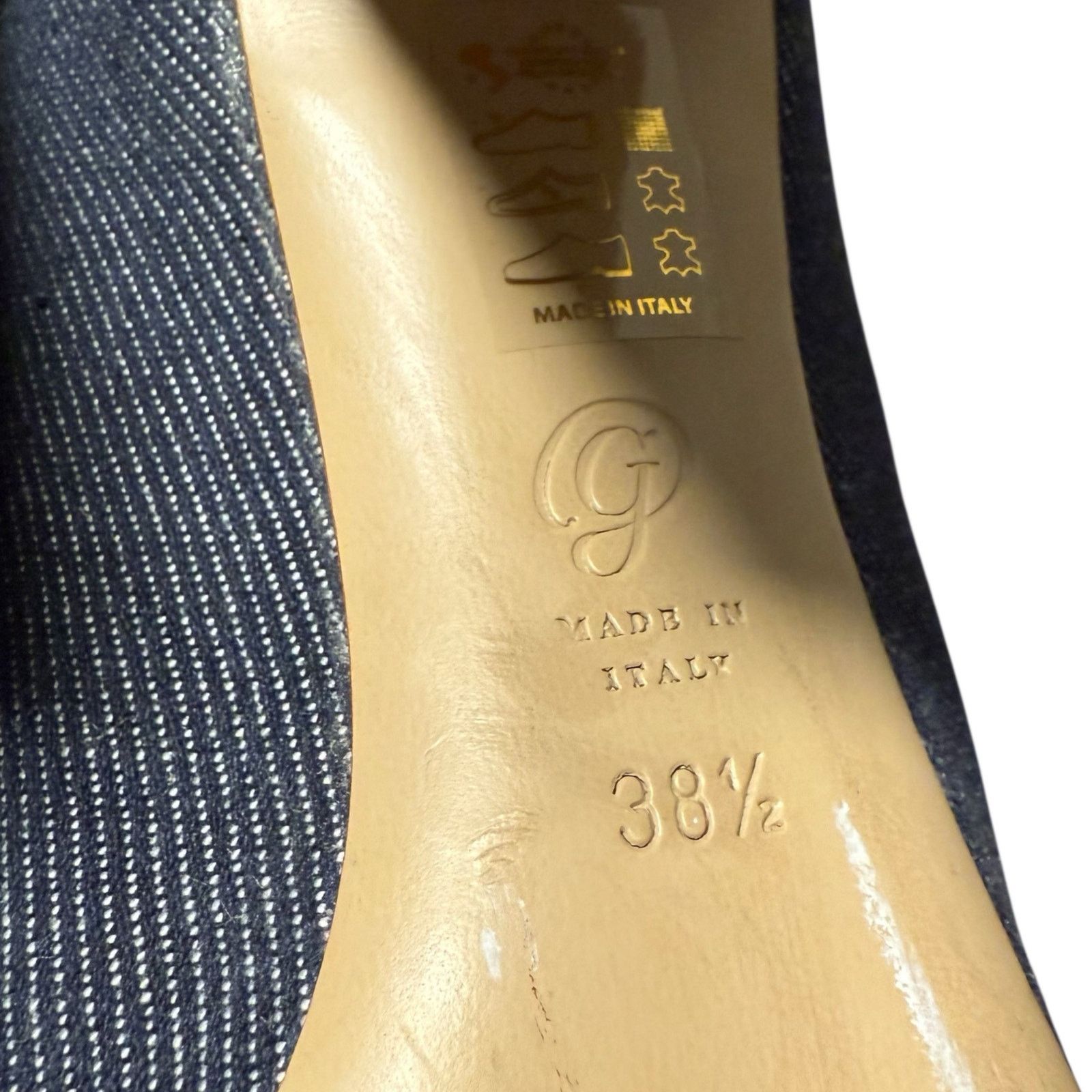 M.Gemi M. Gemi Lustro Denim Pumps Wood Grain Block Heel Size 38.5 Size US 8 / IT 38 - 5 Thumbnail