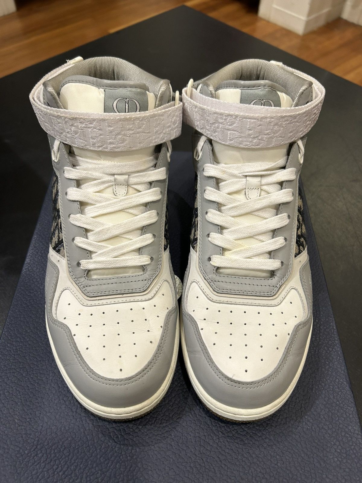 Dior Dior B27 High Top Sneakers - Oblique/Grey Size US 12 / EU 45 - 4 Thumbnail
