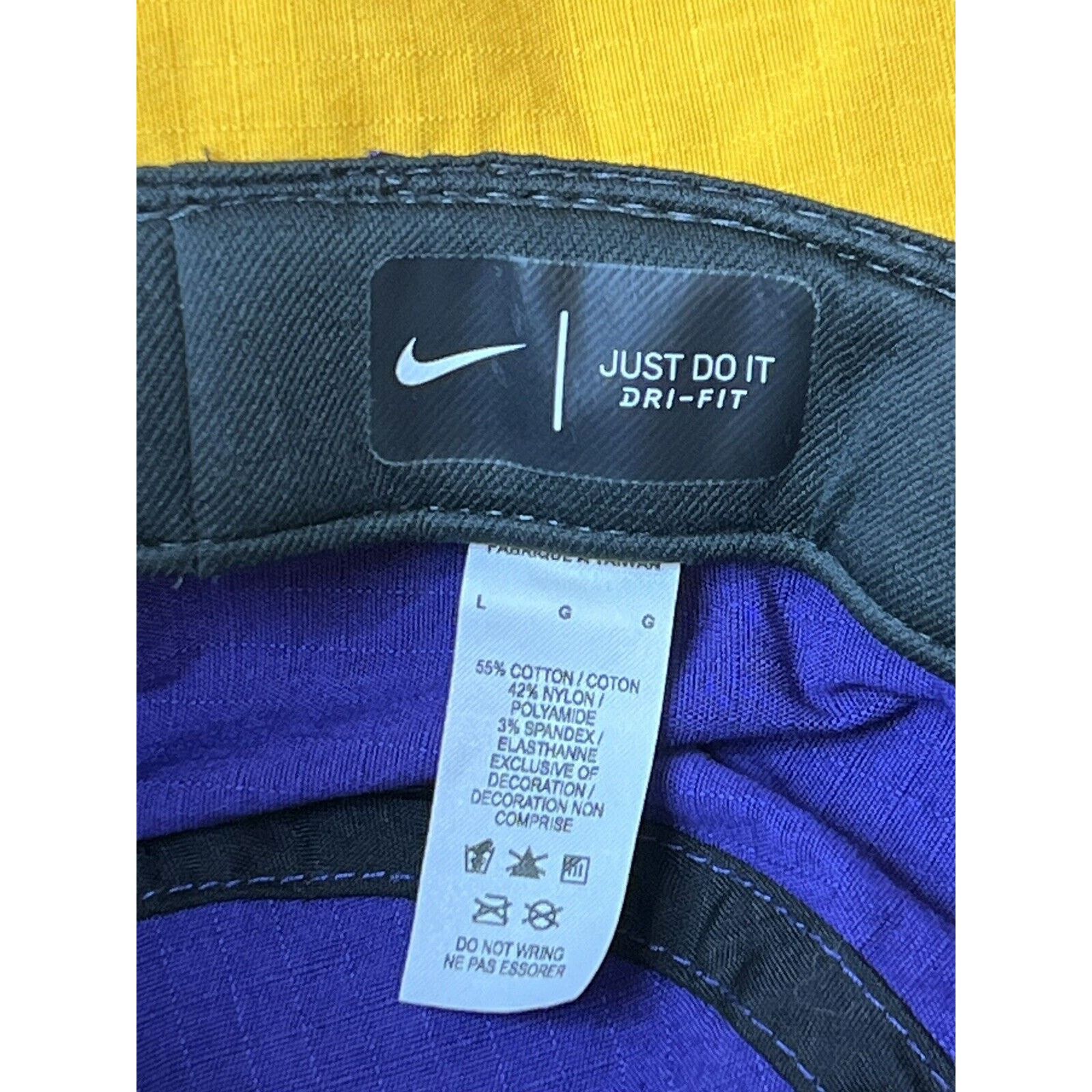 Nike Nike Bucket Hat Large Purple Yellow Cap CU6611-548 Dri Fit Size ONE SIZE - 3 Thumbnail