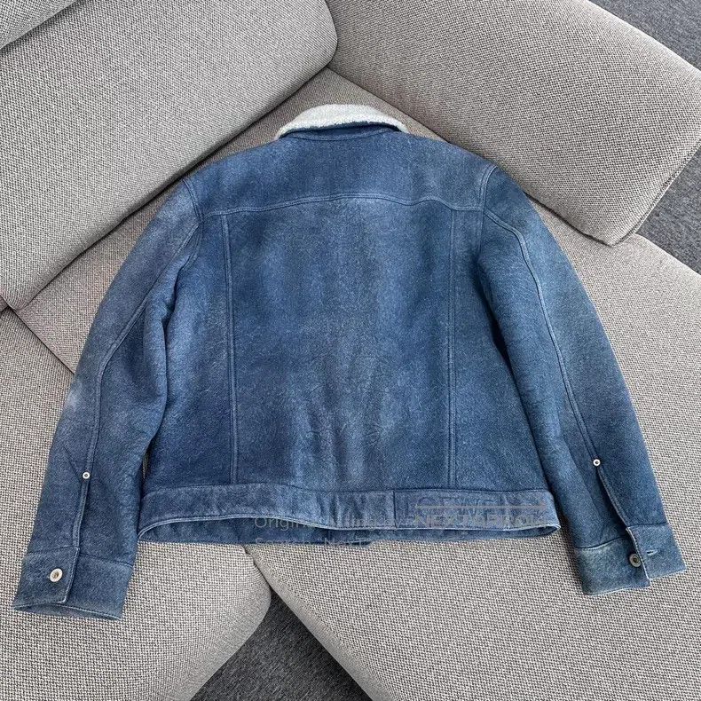 Loewe Loewe Blue Leather and Fur Integrated Jacket Size US L / EU 52-54 / 3 - 2 Thumbnail