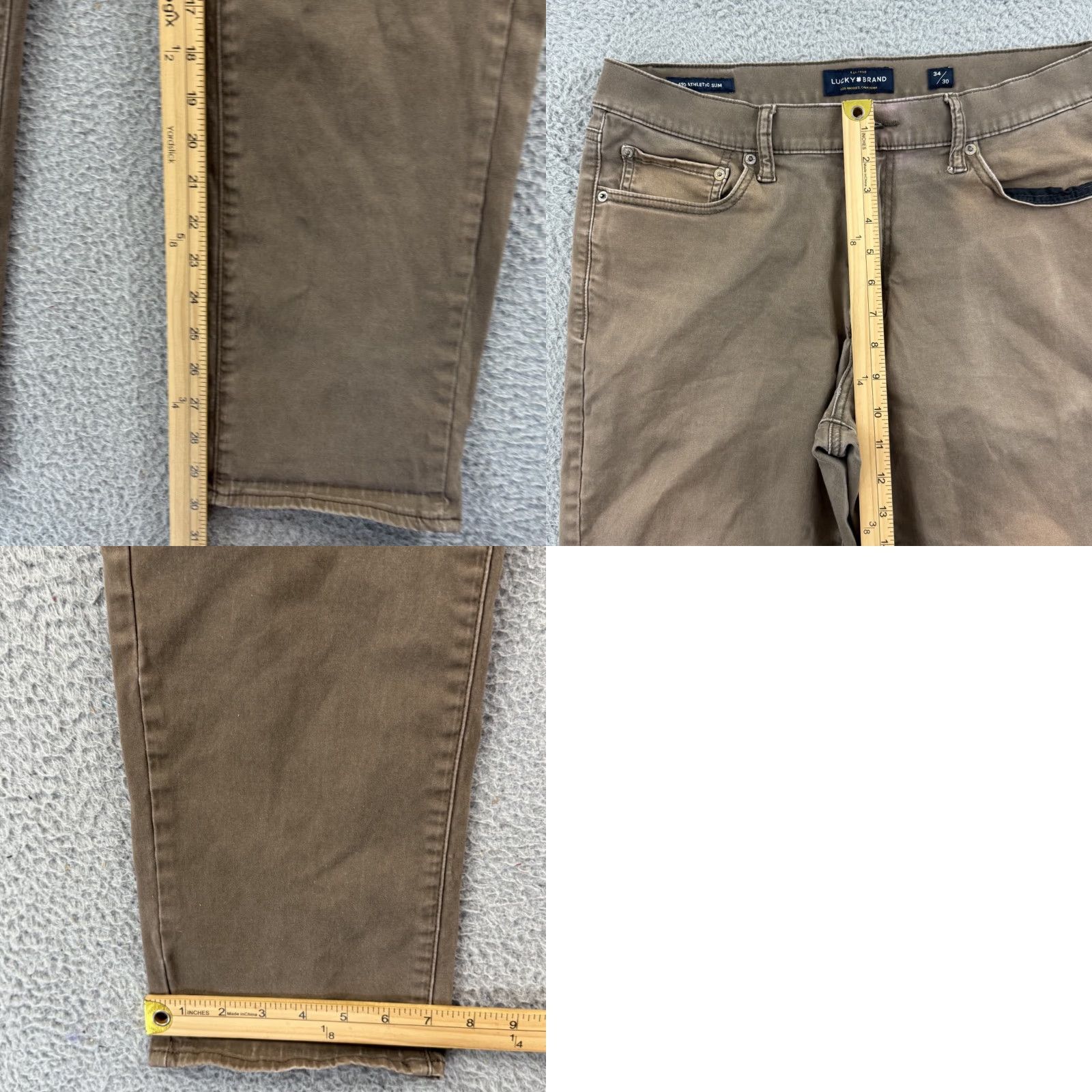 Lucky Brand Lucky Brand Pants Mens 34x30 Athletic Straight Khaki Chino 410 Preppy Zip Pocket 5 Size US 34 / EU 50 - 9 Thumbnail