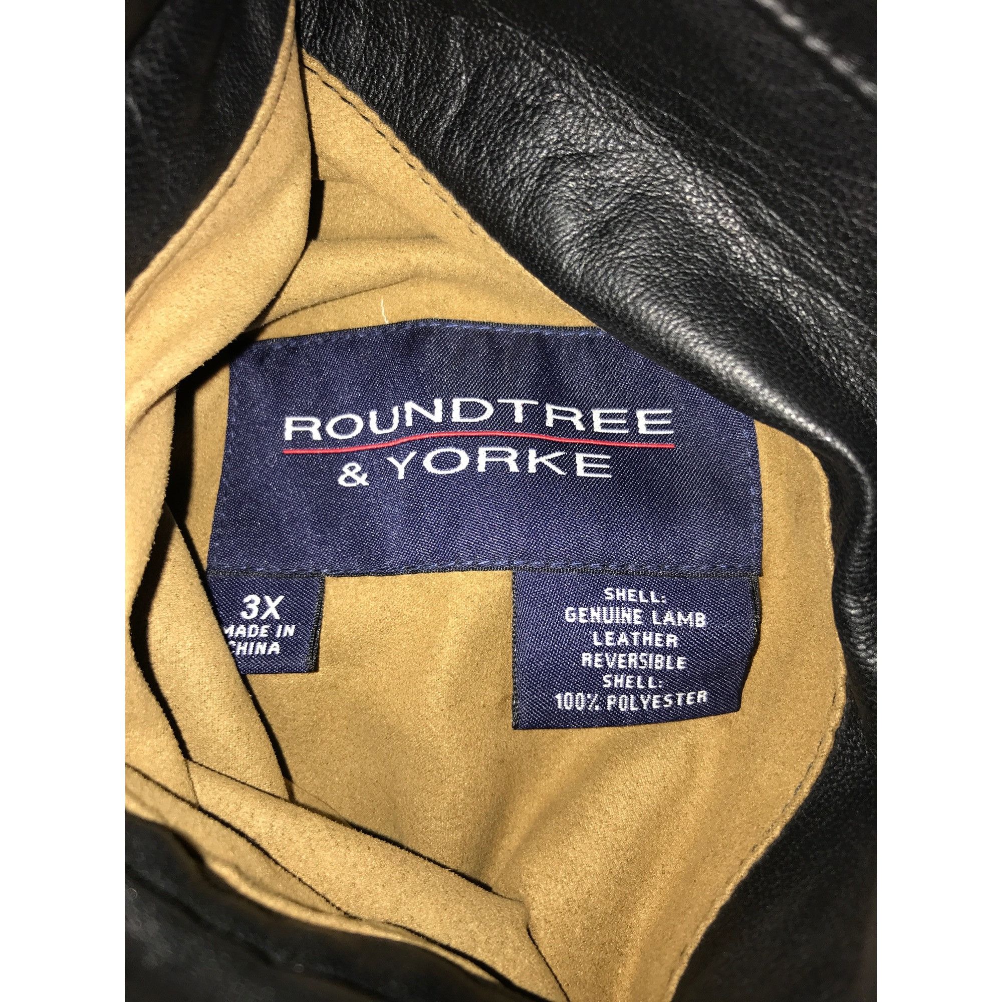 Roundtree & Yorke Roundtree & Yorke Mens Reversible Black Lamb Skin Leather/Ta Size US XXL / EU 58 / 5 - 7 Thumbnail