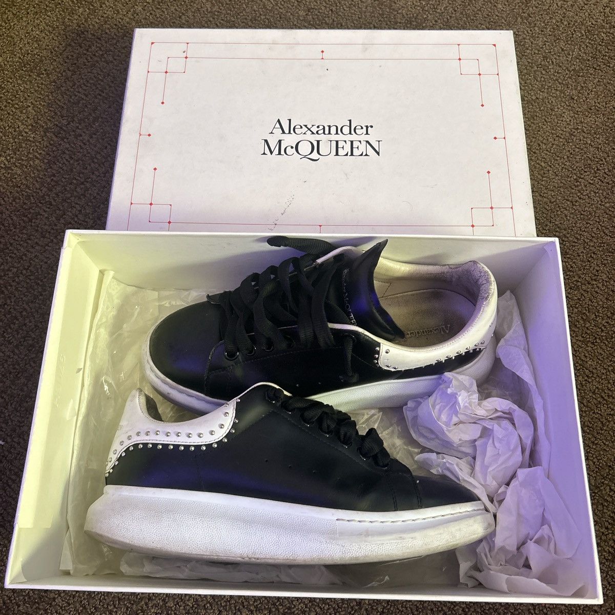 Alexander McQueen Alexander Mcqueens Black and white with Diamonds Size US 10 / EU 43 - 5 Thumbnail
