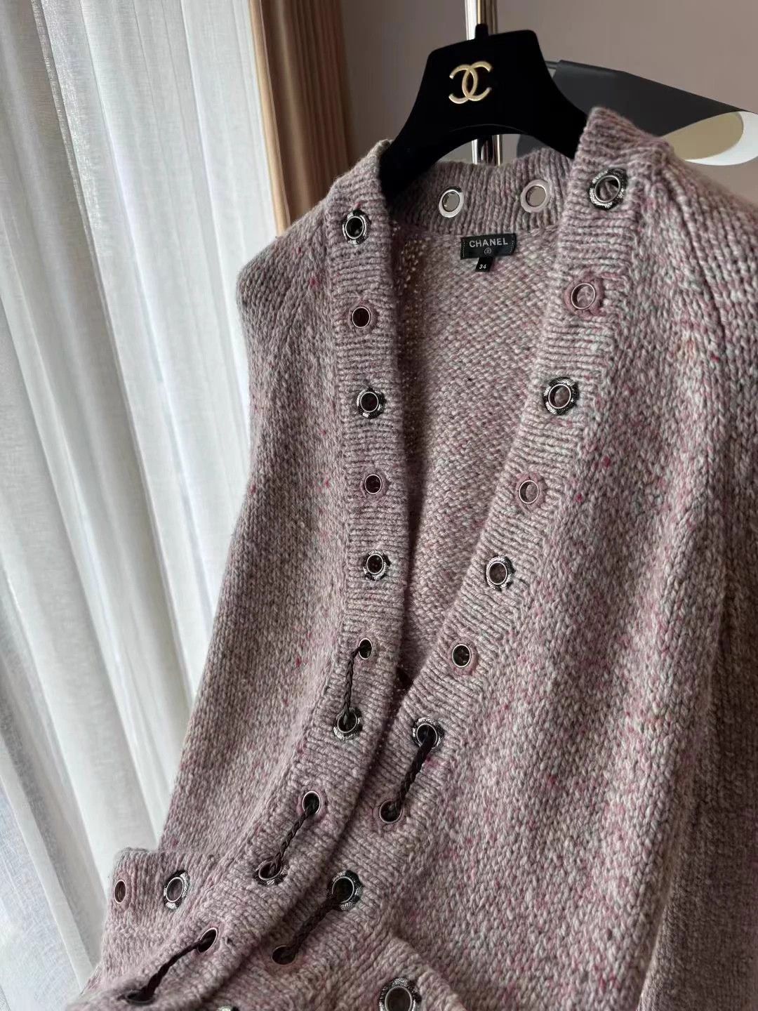 Chanel Chanel Cashmere Cardigan 34 Oversized Leather Drawstring Size XS / US 0-2 / IT 36-38 - 4 Thumbnail