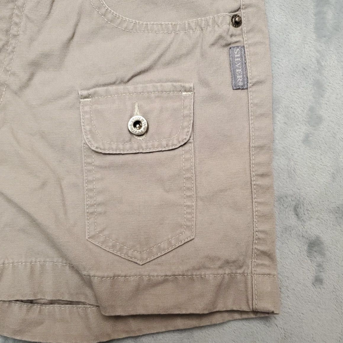 Silver Jeans Co. Silver Jeans Shorts Womens 29 Cargo Pocket 100% Cotton Canvas Beige Exterior Casual Outdoor Jeans Shorts Womens 29 Mens? Size 29" - 2 Thumbnail