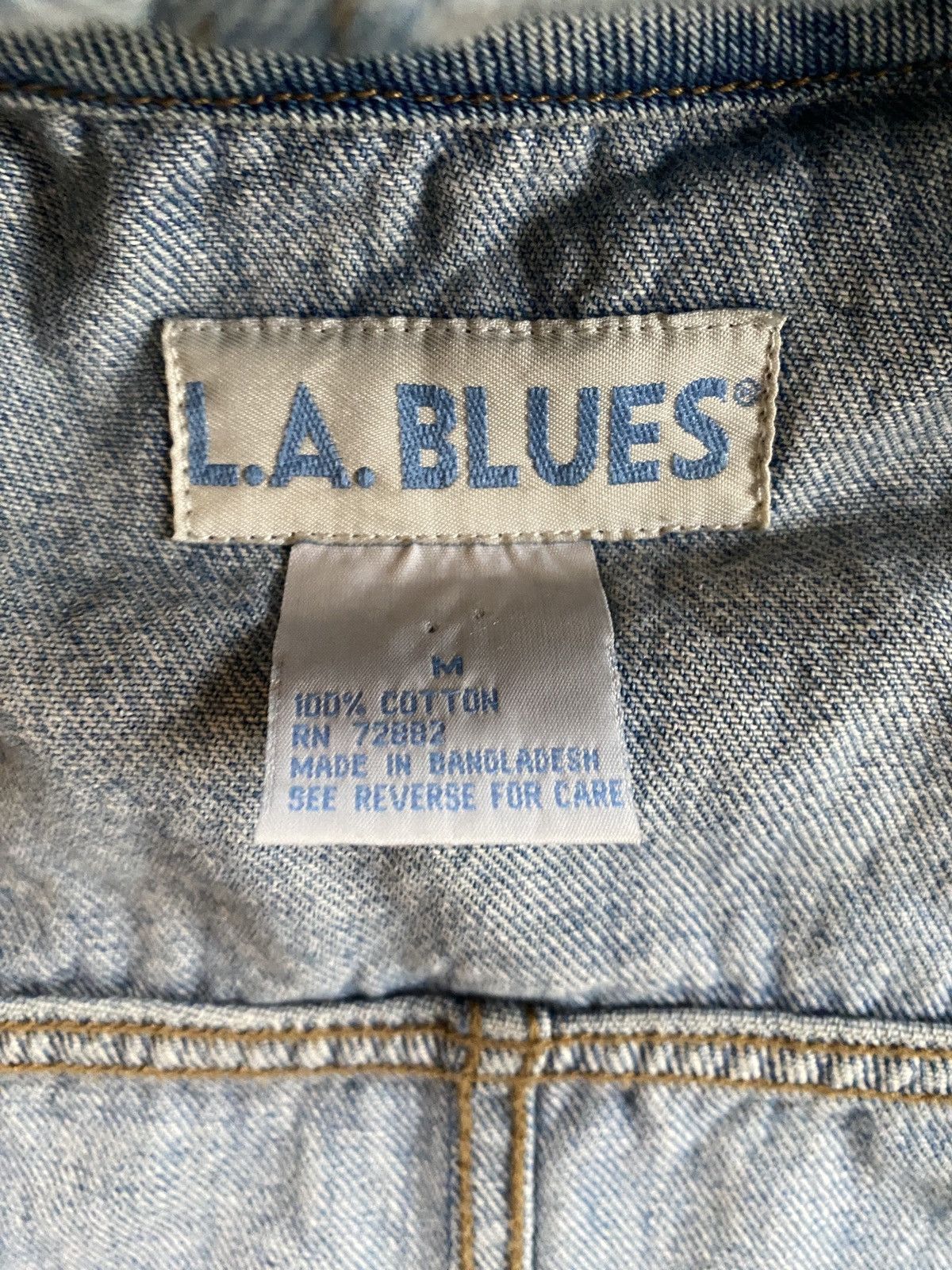 Vintage Vintage 90’s LA Blues Full Zip Hoodie Denim Jean Jacket Size US S / EU 44-46 / 1 - 15 Thumbnail