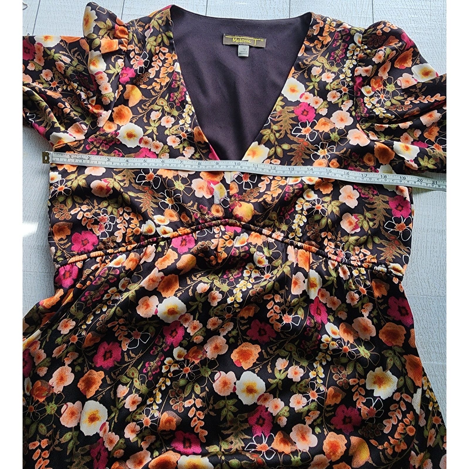 Other Melonie T Floral Print 3/4 Sleeve Mini Dress Size 12 NWT Size XL / US 12-14 / IT 48-50 - 4 Thumbnail