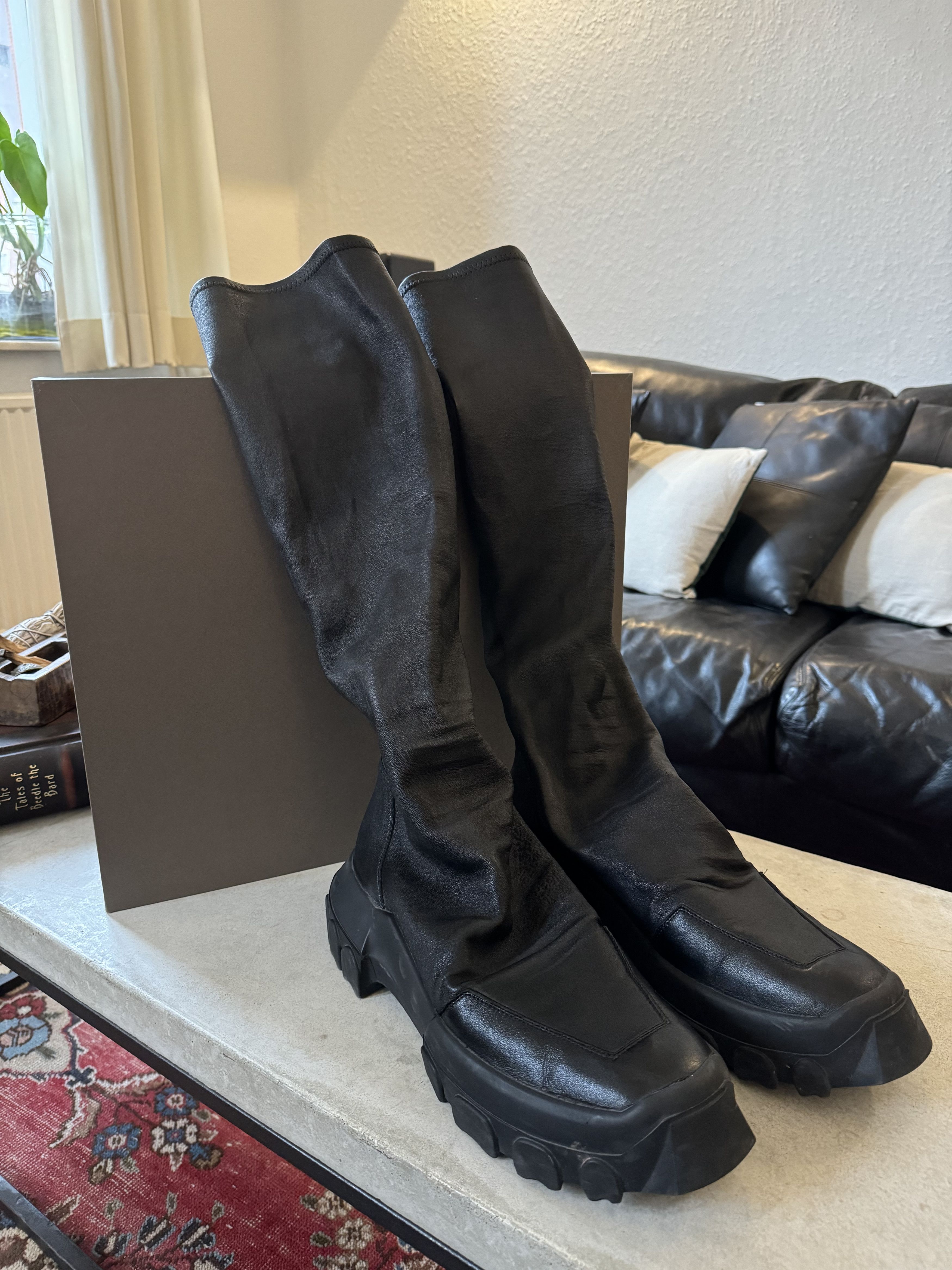 Rick Owens Rick Owens Tractor Lamb Leather High Boots Size US 11 / EU 44 - 2 Thumbnail