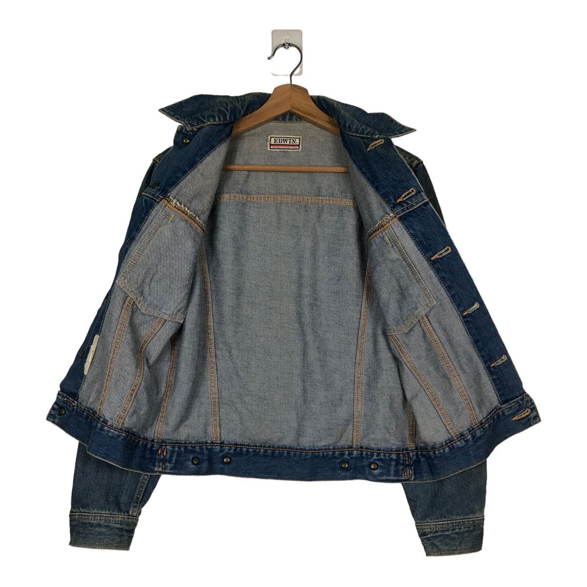 Japanese Brand 🔥VINTAGE CROPPED DENIM TRUCKER JACKET EDWI Size US M / EU 48-50 / 2 - 13 Thumbnail