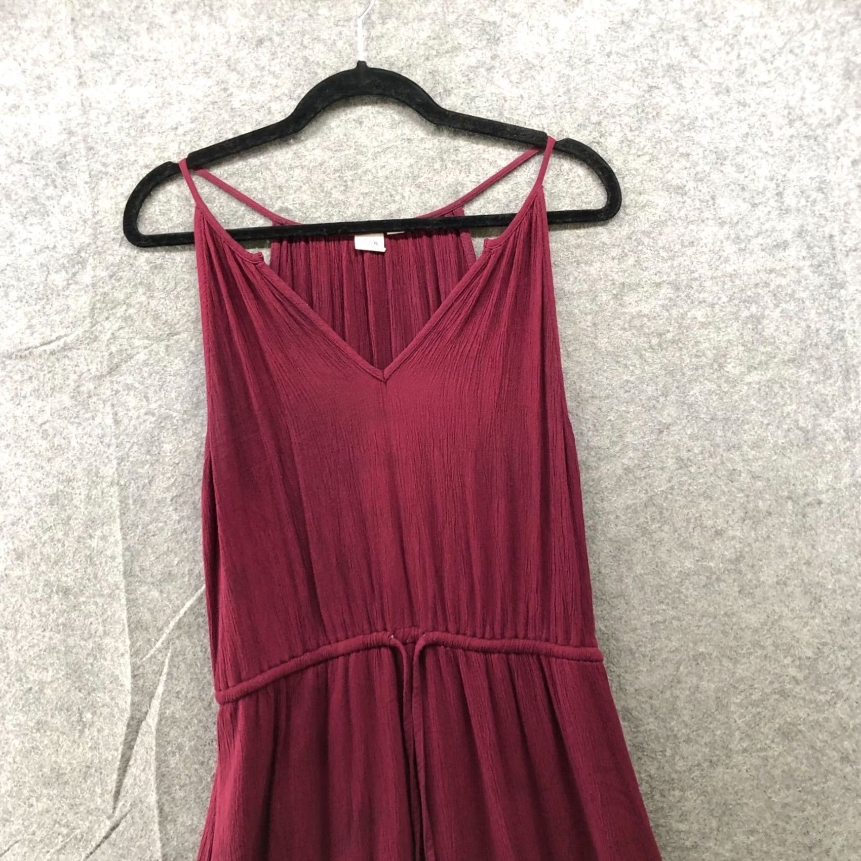 Gap Gap Halter Midi Dress Womens S Burgundy Red Crepe Sleeveless A-Line V-Neck Size S / US 4 / IT 40 - 3 Thumbnail