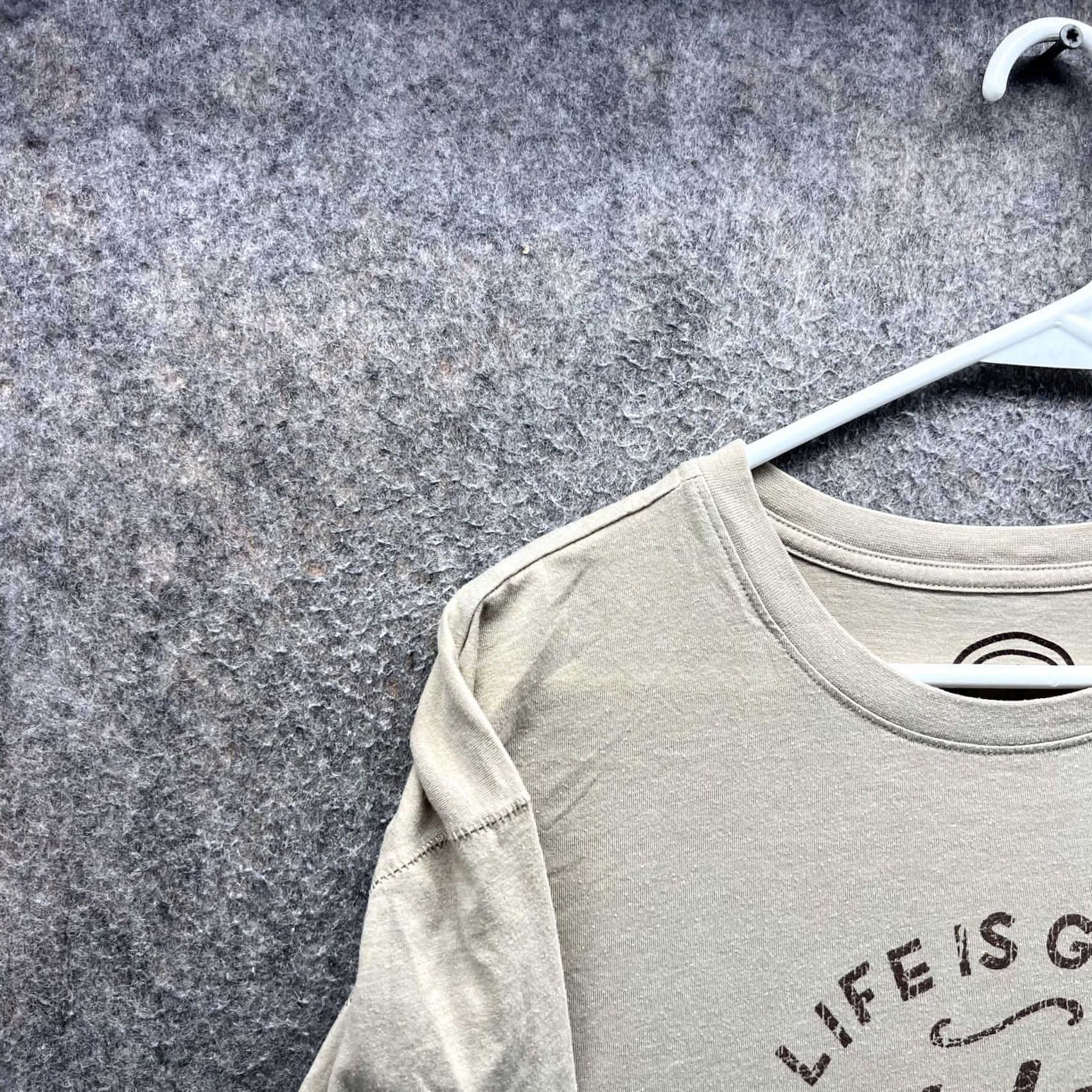 Life is Good Life is Good Outdoors Shirt Mens Large Beige Graphic Tee Hiking Camping Nature Shirt Size US L / EU 52-54 / 3 - 6 Thumbnail