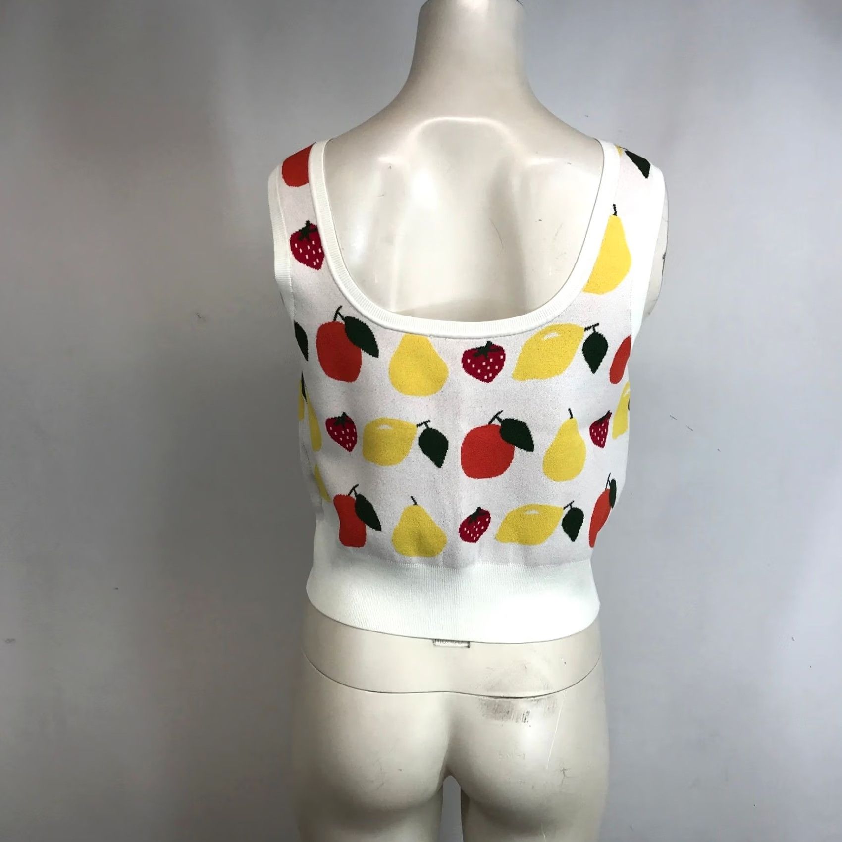 & Other Stories & Other Stories Fruit Print Knit Tank Top White S Sleeveless Square Neck Women Summer Size S / US 4 / IT 40 - 5 Thumbnail