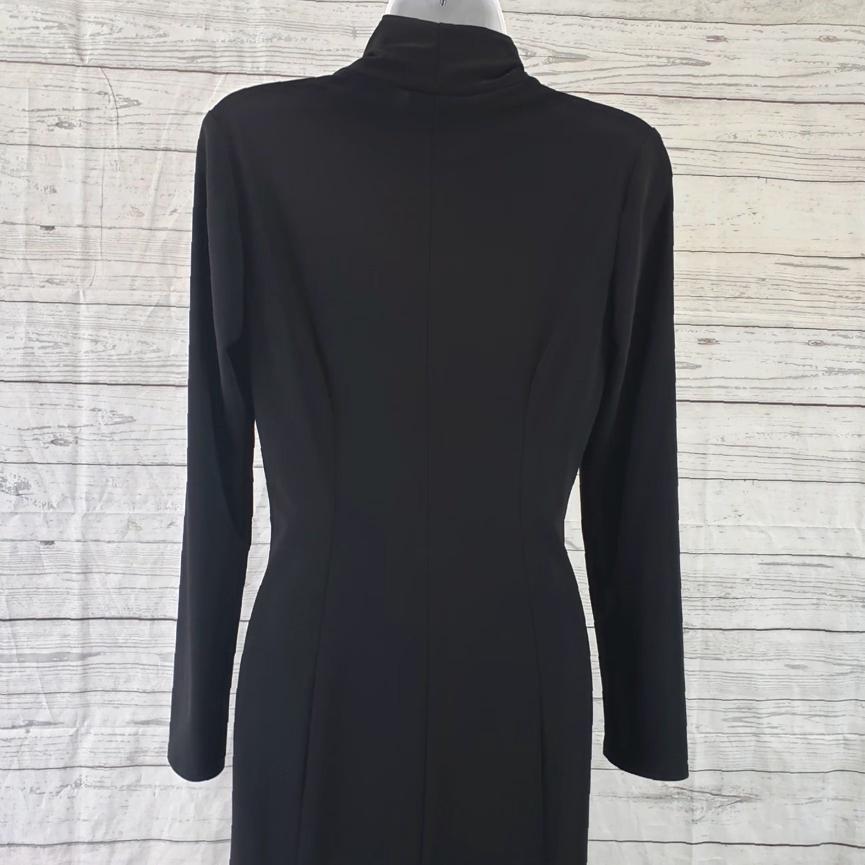 Joseph Ribkoff VINTAGE Joseph Ribkoff Womens Dress Sz 8 Solid Black Twisted Front Long Sleeve Size M / US 6-8 / IT 42-44 - 5 Thumbnail