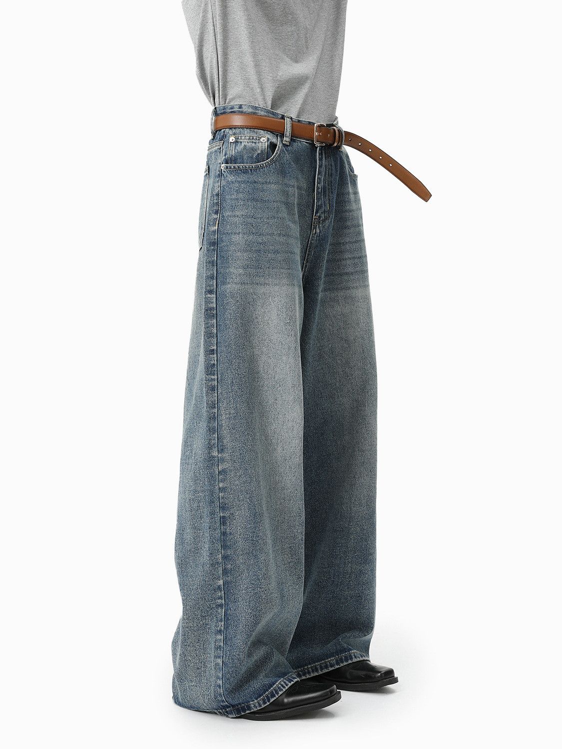 Vintage Men's Japanese Retro "Clean Fit" Straight-Leg Washed Jeans Size US 32 / EU 48 - 4 Thumbnail