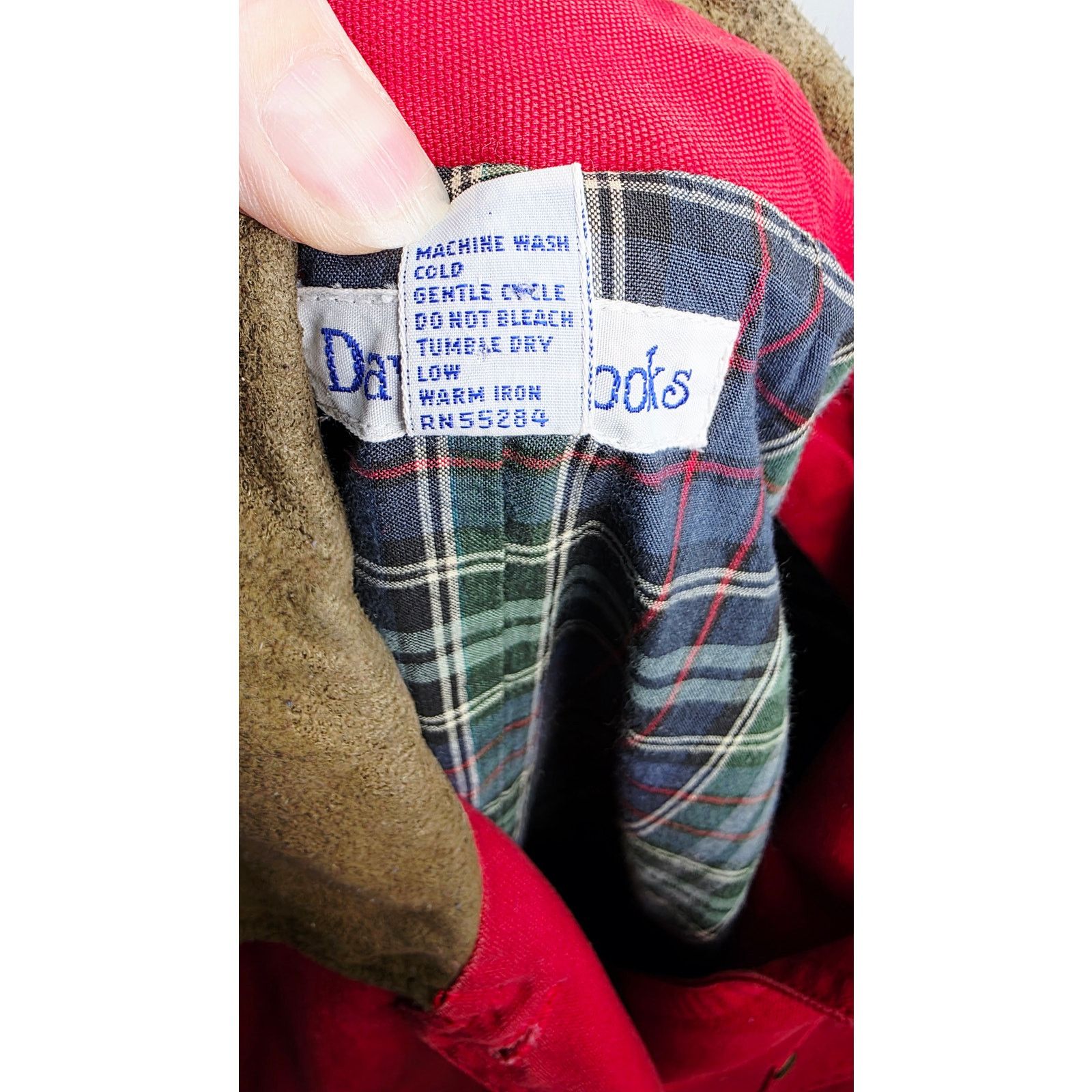 Other Vintage David Brooks Red Cotton Barn Coat Plaid Lining Size M / US 6-8 / IT 42-44 - 4 Thumbnail