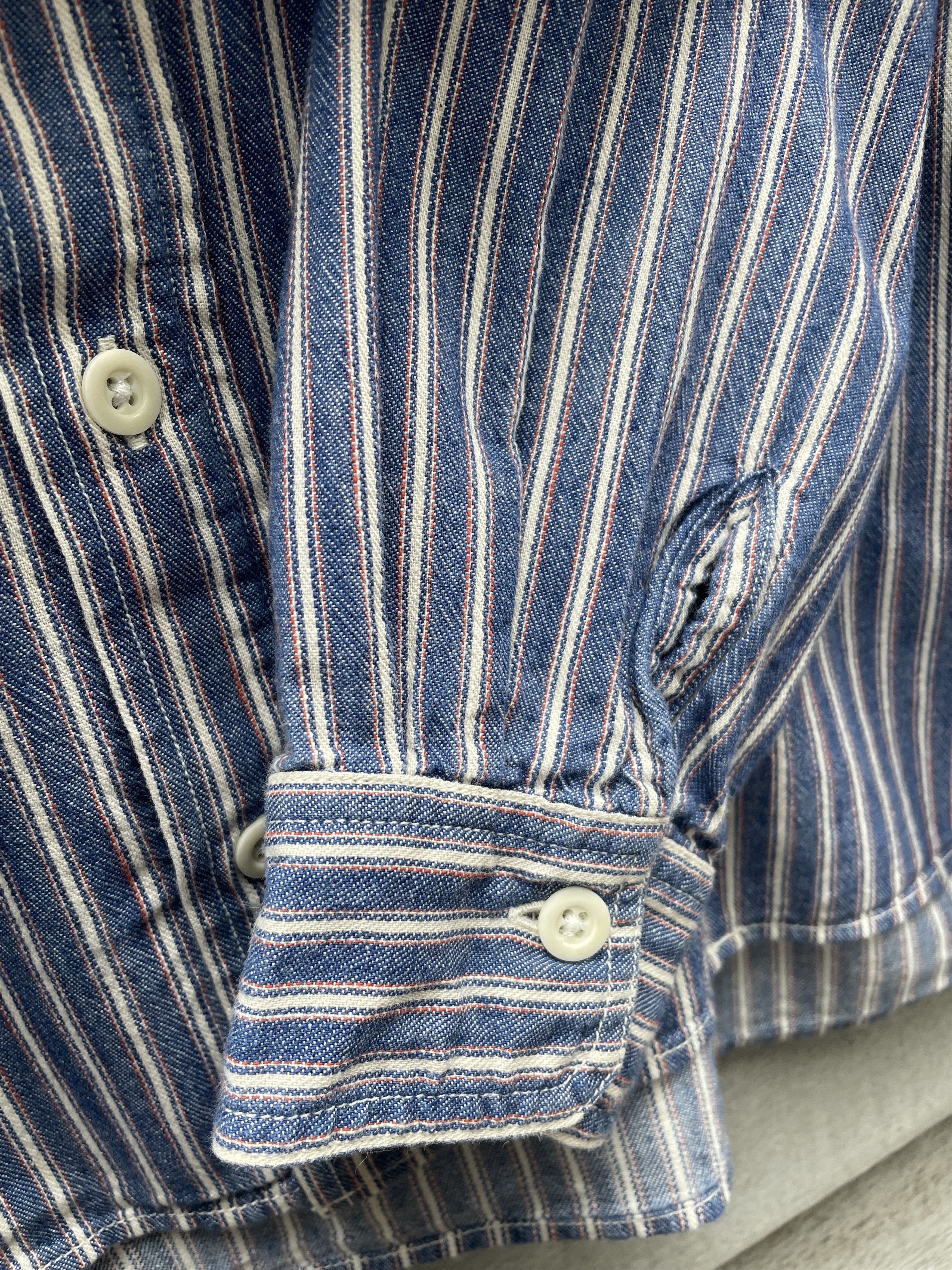 Ts(S) Lightweight Chambray Striped Work Shirt Size US M / EU 48-50 / 2 - 6 Thumbnail