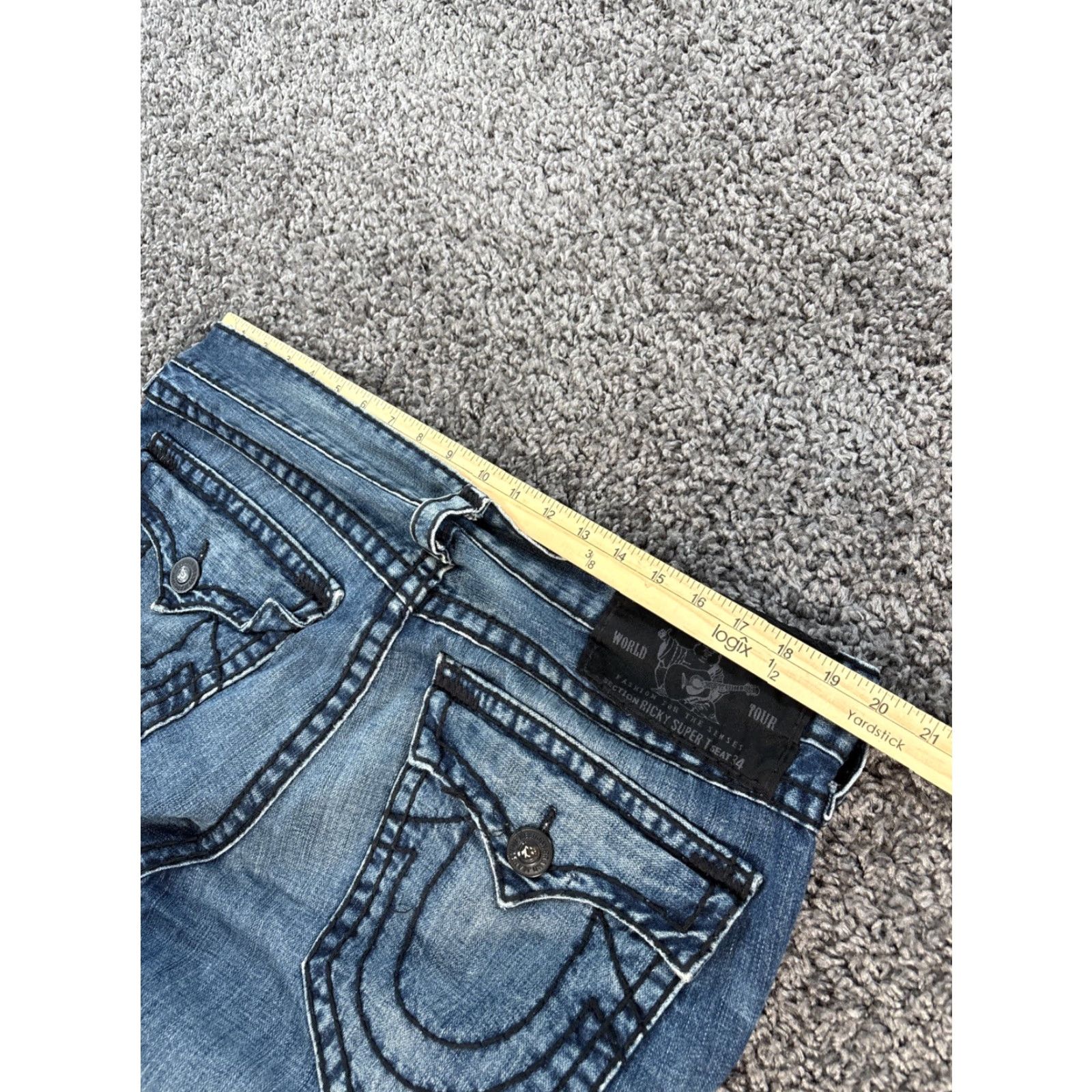 True Religion VINTAGE True Religion Ricky Jeans Men 38x34 Dark Wash 5-Pocket Denim Straight Relaxed Blue USA Jeans Mens Size US 38 / EU 54 - 4 Thumbnail