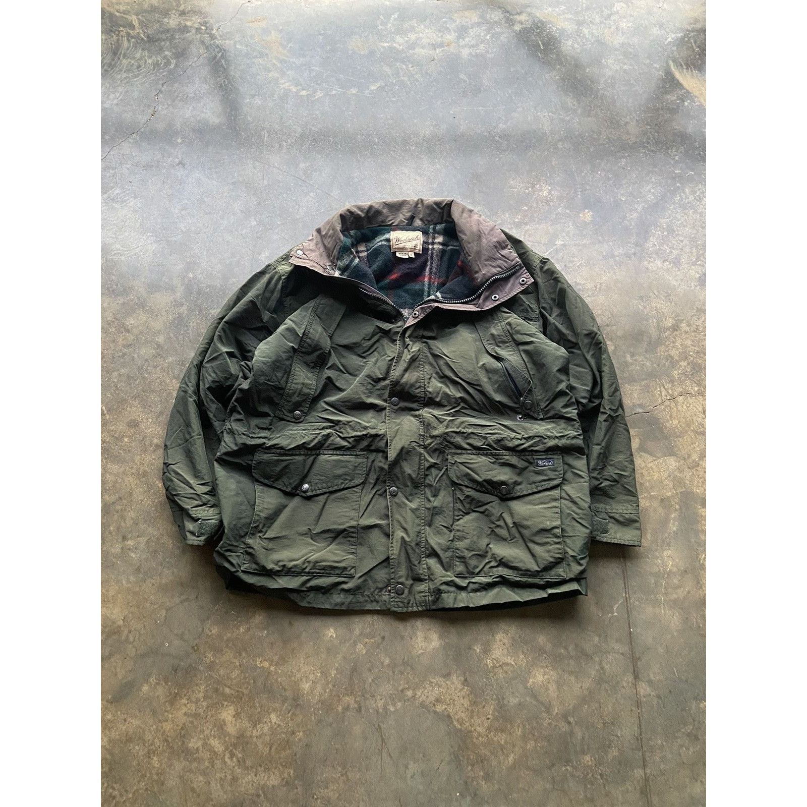 Carhartt × Vintage × Woolrich Woolen Mills Vintage 90s Boxy Woolrich Plaid Lined Winter Jacket Size US XL / EU 56 / 4 - 1 Thumbnail