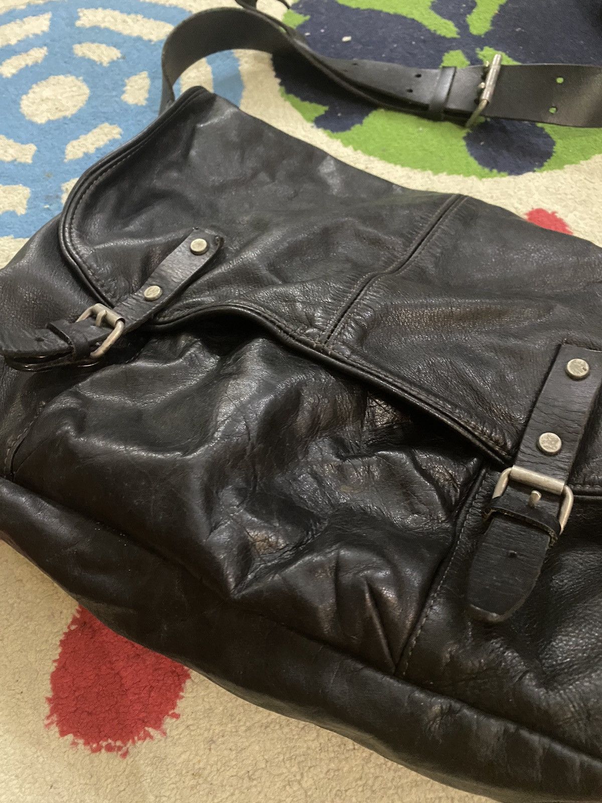 Japanese Brand × Leather Baggy port leather sling bag Size ONE SIZE - 2 Thumbnail