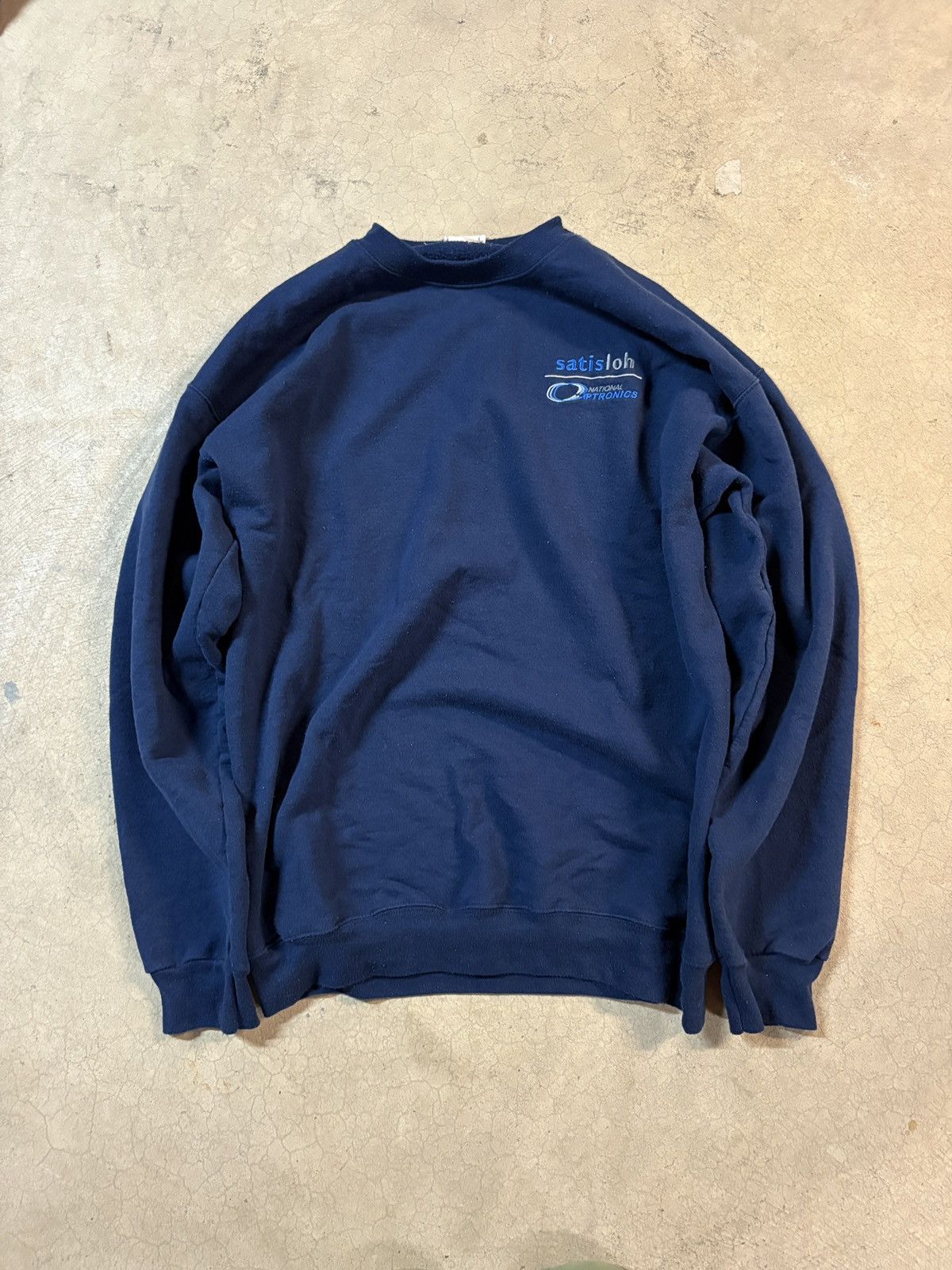 Vintage Vintage 00's Satisloh Crewneck Sweatshirt Navy Size Medium Size US L / EU 52-54 / 3 - 1 Thumbnail