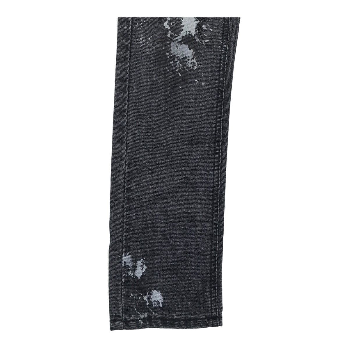 Japanese Brand Dot & Stripe Paint Splash Distressed Black Skinny Denim Pant Size US 31 - 9 Thumbnail