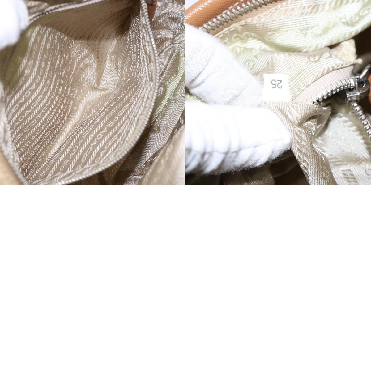 Prada PRADA Tote Bag Nylon Beige Silver Size ONE SIZE - 13 Thumbnail