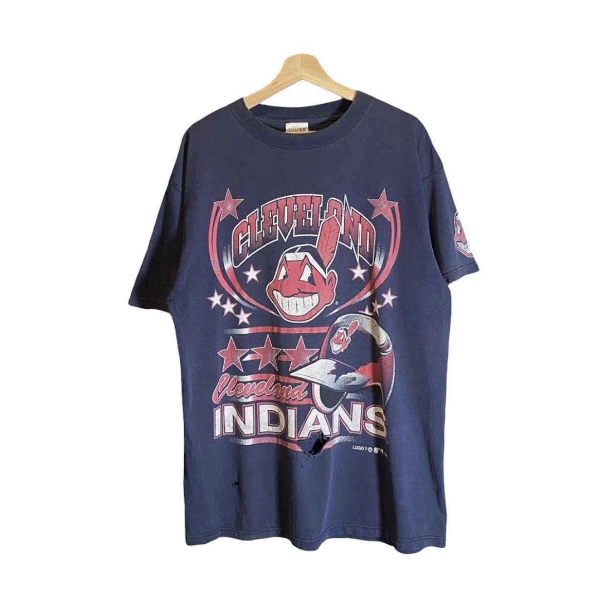 Logo 7 Vintage 90s Logo 7 Cleveland Indians Chief Wahoo T-Shirt Size US XL / EU 56 / 4 - 1 Thumbnail