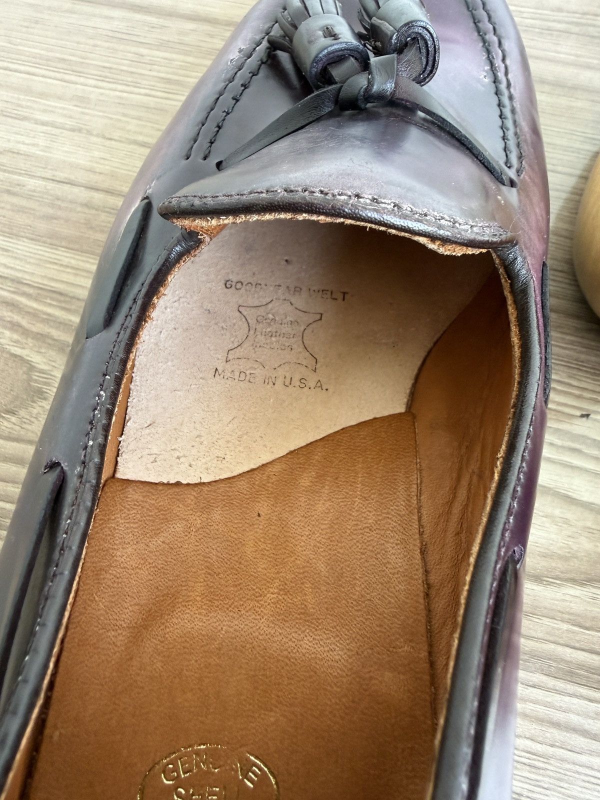 Alden Burgundy shell cordovan tassel loafers by brook brothers Size US 10.5 / EU 43-44 - 17 Thumbnail