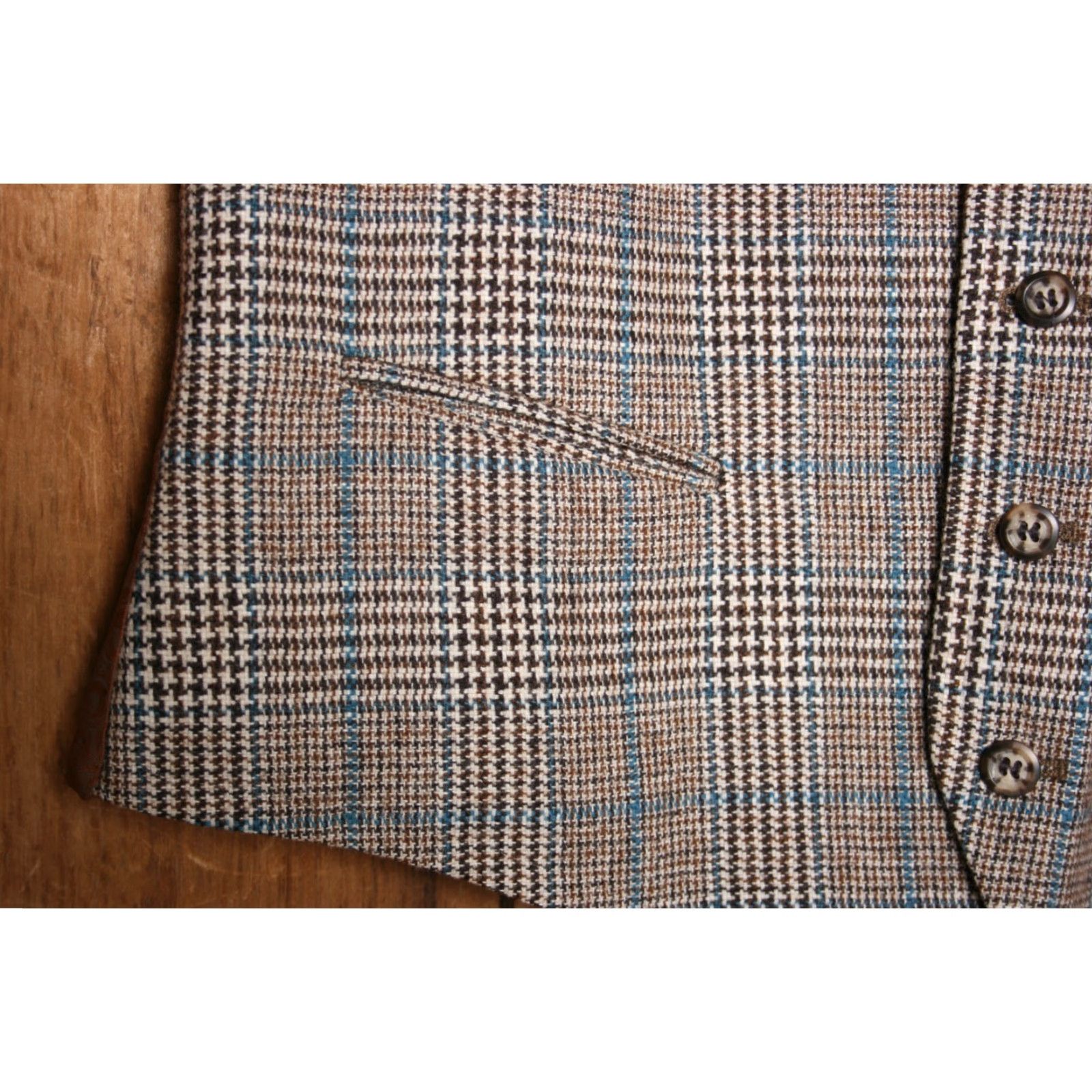 Vintage VINTAGE Triton of New England Sport Coat 2 Piece Wool Plaid Houndstooth Glen Tweed Vest Sz. 42 R-L Mens Size US XS / EU 42 / 0 - 3 Thumbnail
