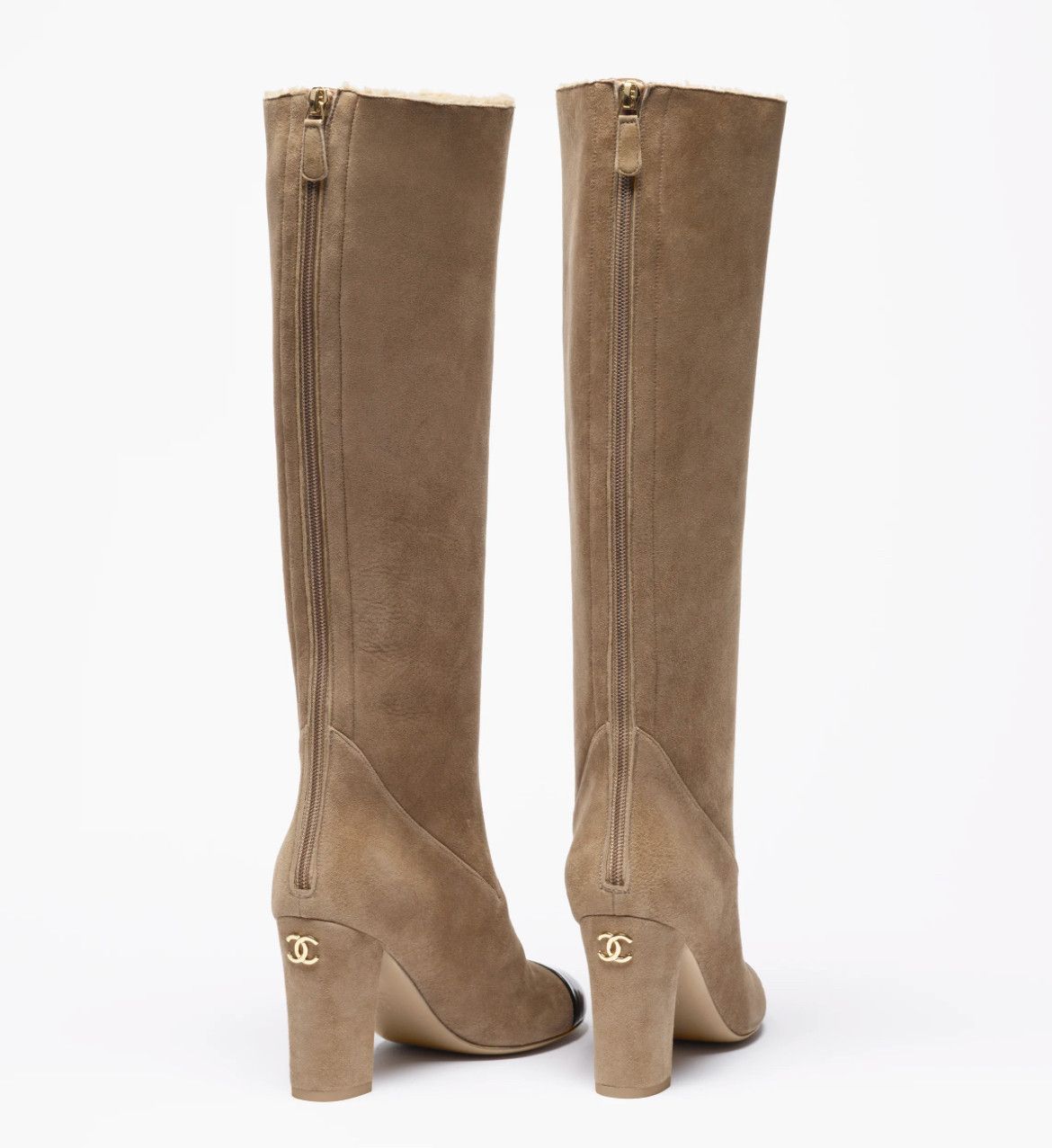 Chanel Chanel 24K Shearling Fur Logo Knee High Block Heel Boot 37.5 Size US 7.5 / IT 37.5 - 21 Thumbnail
