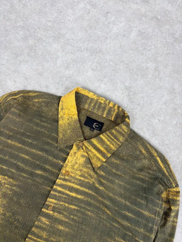 Roberto Cavalli SS2004 Cavalli Yellow Tern Abstract Sunset Shirt Size US L / EU 52-54 / 3 - 4 Thumbnail