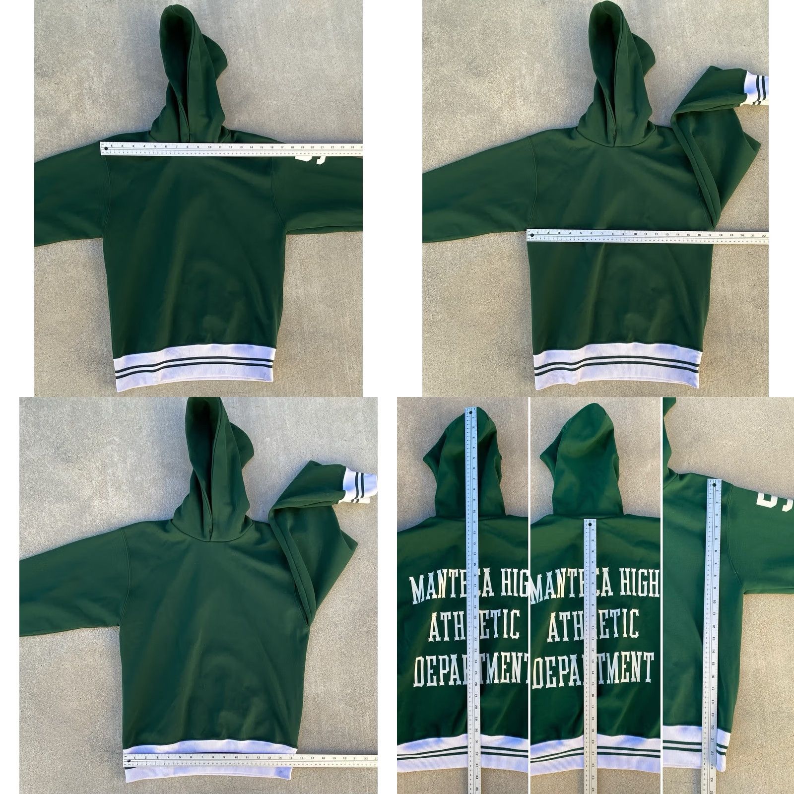 Russell Athletic VINTAGE Russell Athletic Manteca High Athletic Dept Hoodie Shirt Mens S Green USA Nylon Pullover Graphic Print 58 Size US S / EU 44-46 / 1 - 11 Thumbnail