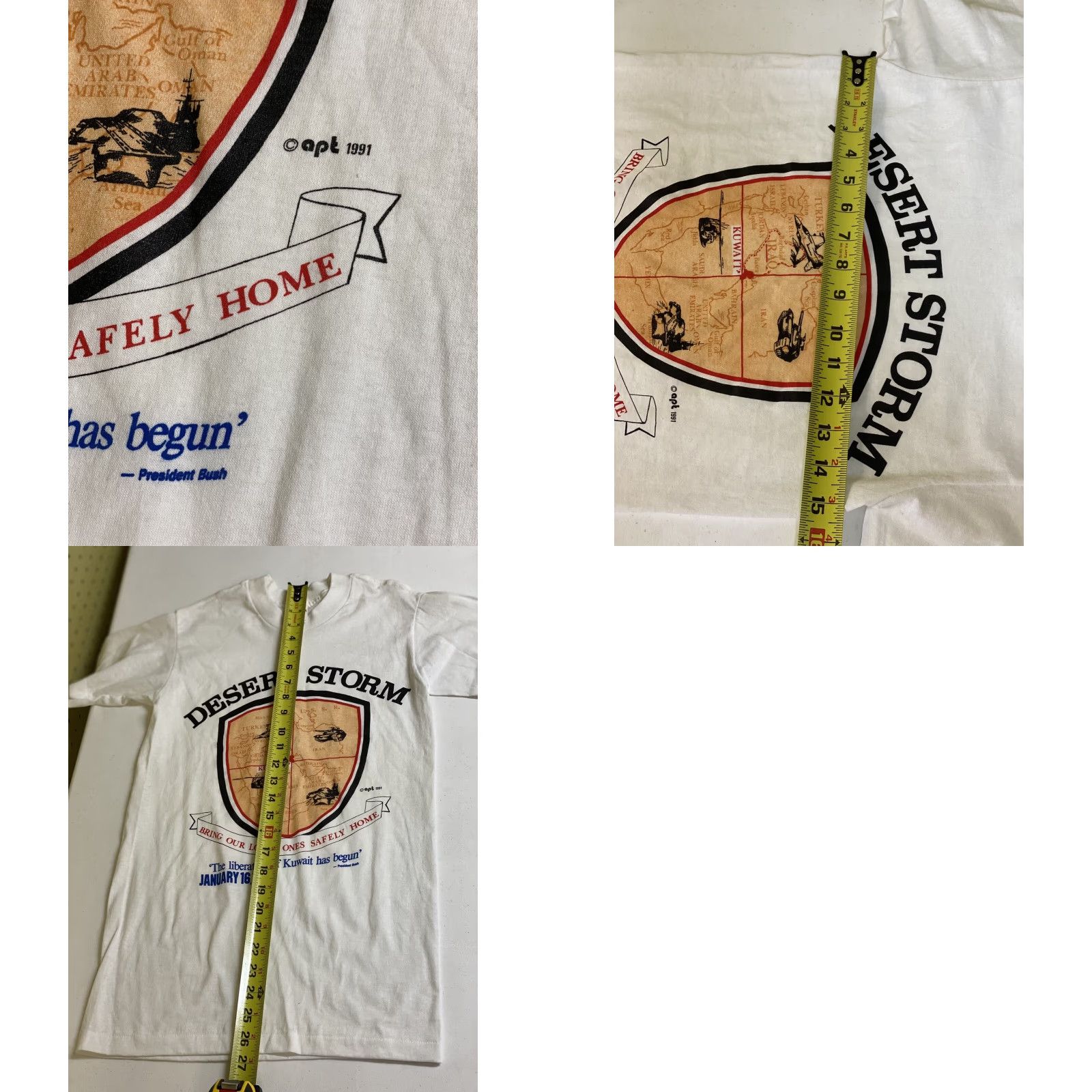 Vintage VINTAGE NOS Small Desert Storm Kuwait White Short Sleeve Tennessee T-shirt Mens Size US S / EU 44-46 / 1 - 8 Thumbnail