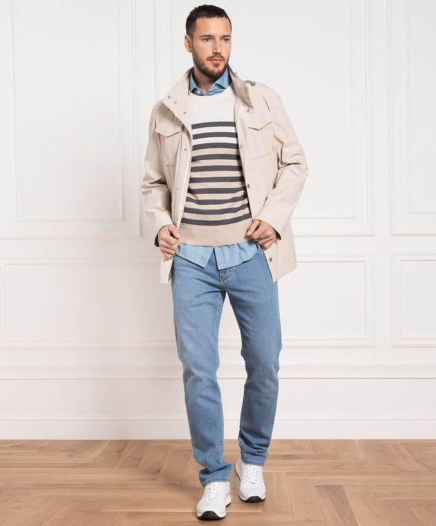 Brunello Cucinelli o1s22i1n0925 Chambray Shirt in Light Blue Size L / US 10 / IT 46 - 2 Thumbnail