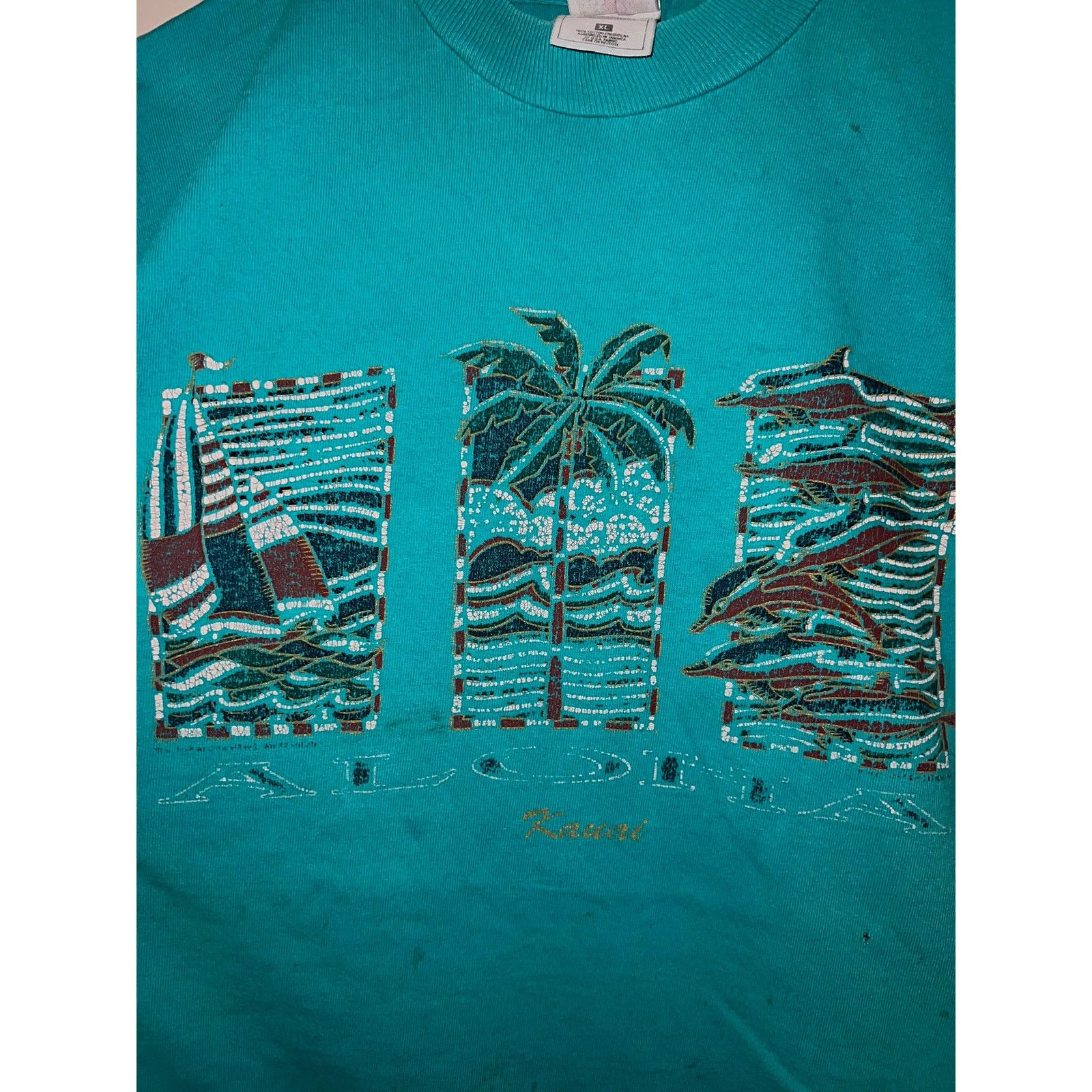Vintage Vintage Aloha Kauai Shirt Hawaii Teal Green Tee VTG 90s XL Size US XL / EU 56 / 4 - 5 Thumbnail