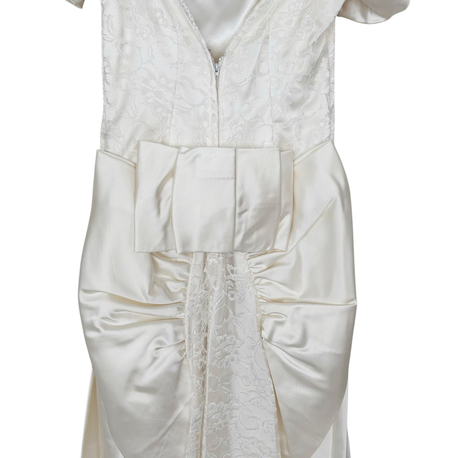 Vintage Vintage 80s Union Made Puff Sleeve Wedding Dress Sz 8 Size M / US 6-8 / IT 42-44 - 7 Thumbnail
