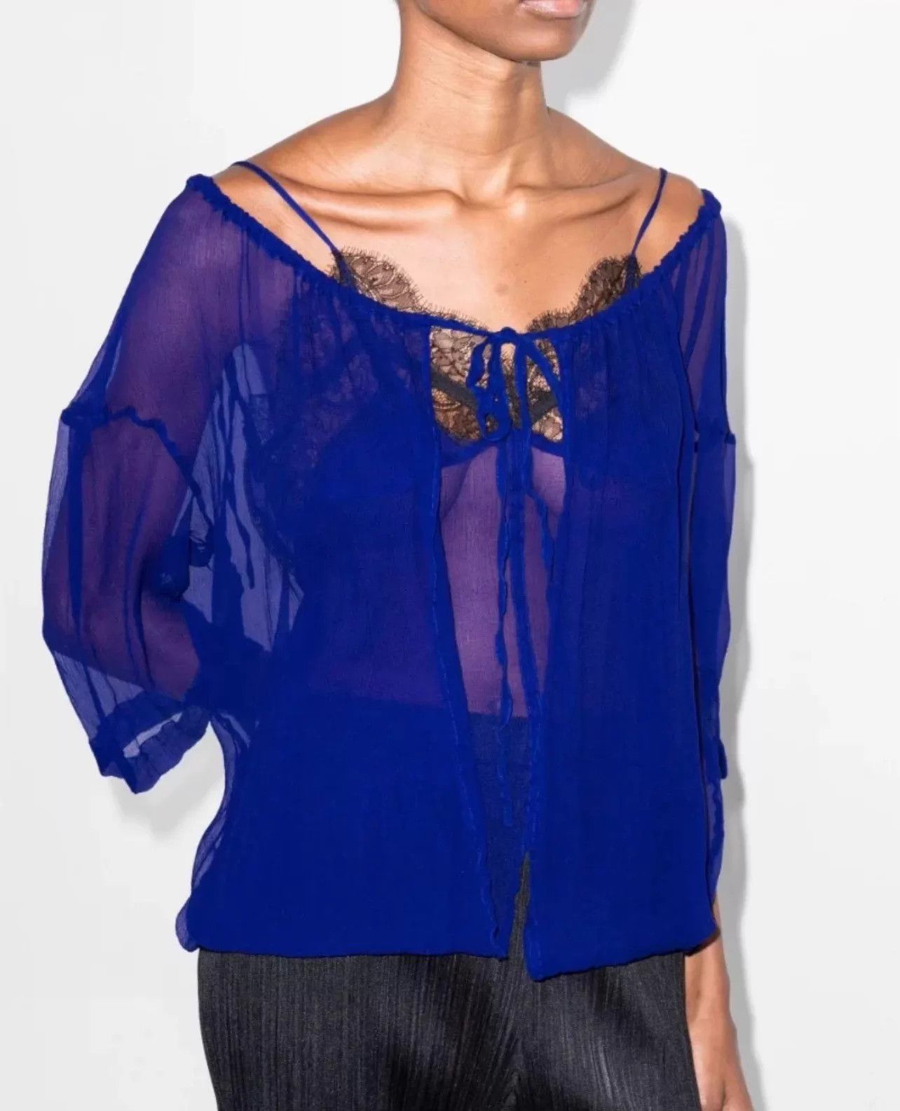 Dries Van Noten DVN Silk Double-Layered Structured Colorful Top Size 36 New Size XS / US 0-2 / IT 36-38 - 1 Thumbnail
