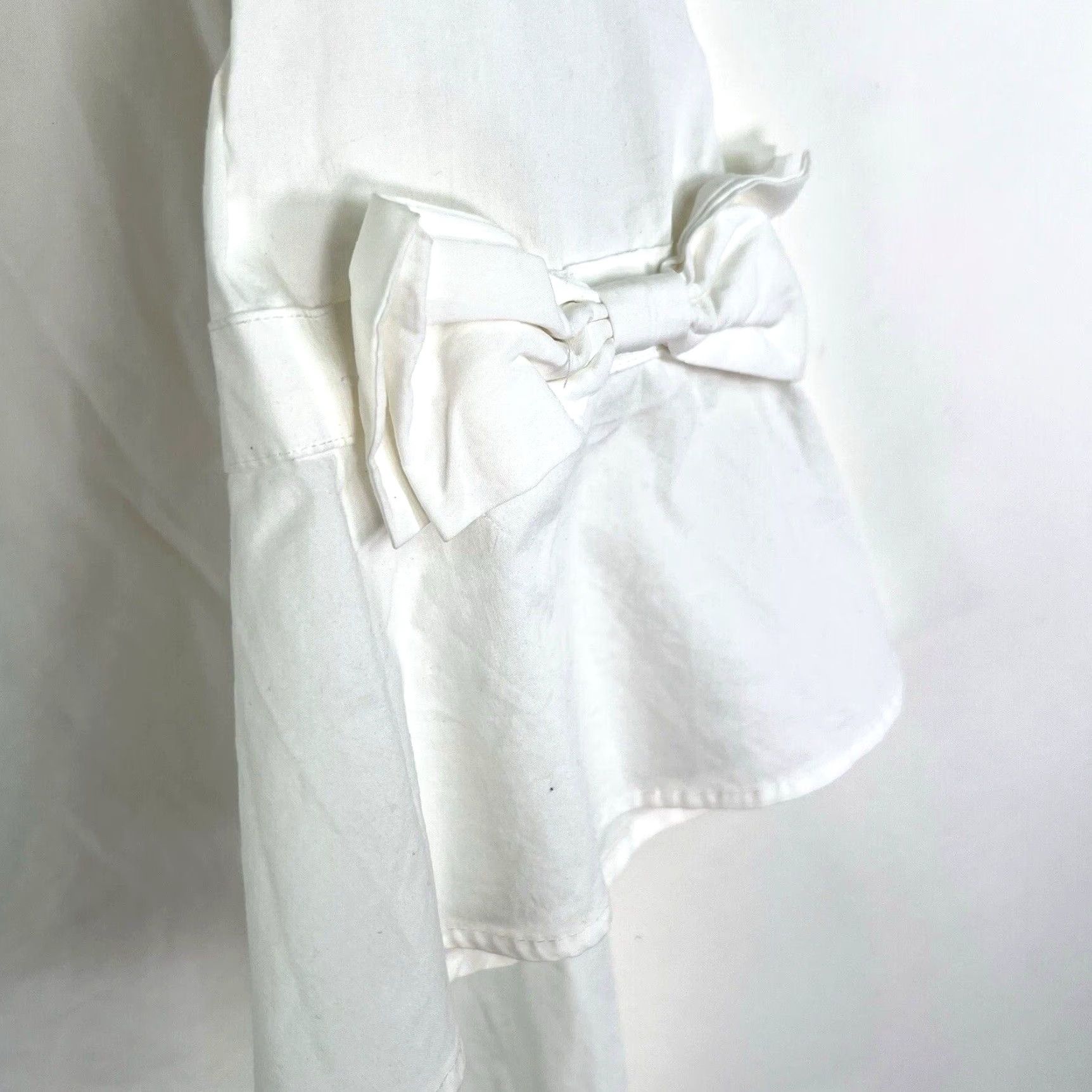 Karl Lagerfeld Karl Lagerfeld Women's White Pearl Beaded Tunic Blouse XL 3/4 Bell Sleeve Stretch Classic Paris Designer Size XL / US 12-14 / IT 48-50 - 2 Thumbnail